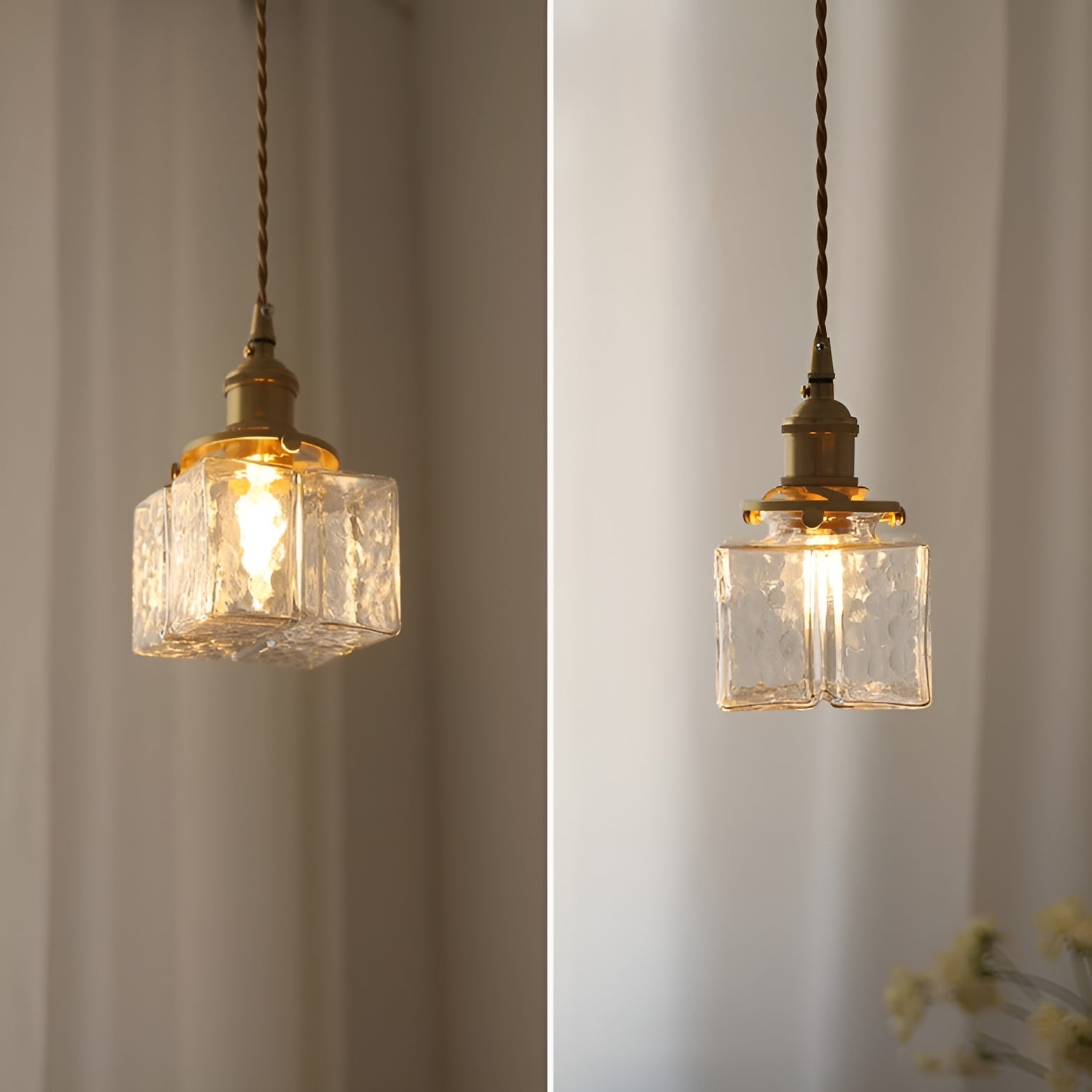 Glowrelic – Glass Pendant Lamp for Dining Table Vintage Clear Light