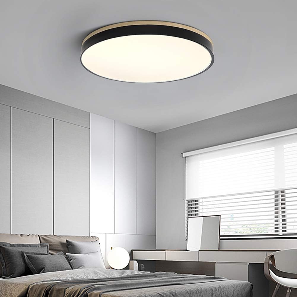 AlumaWood – Round Flush Ceiling Wooden Light with Modern LED Natural Wood Fixture