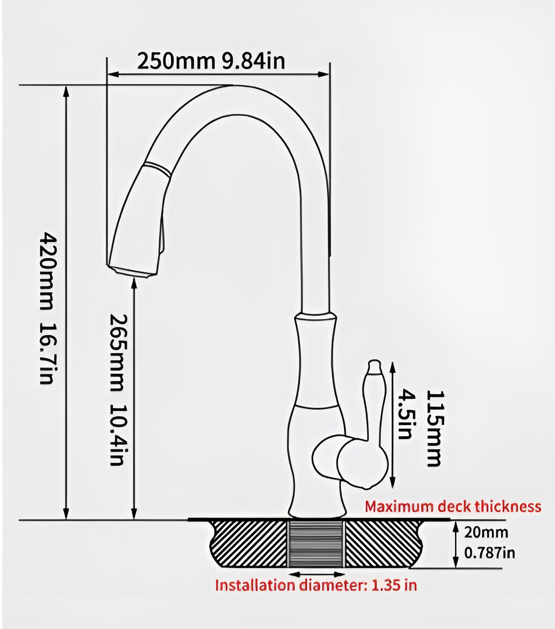 FlowEase – Retractable Kitchen Faucet with Pull Out Spray Head