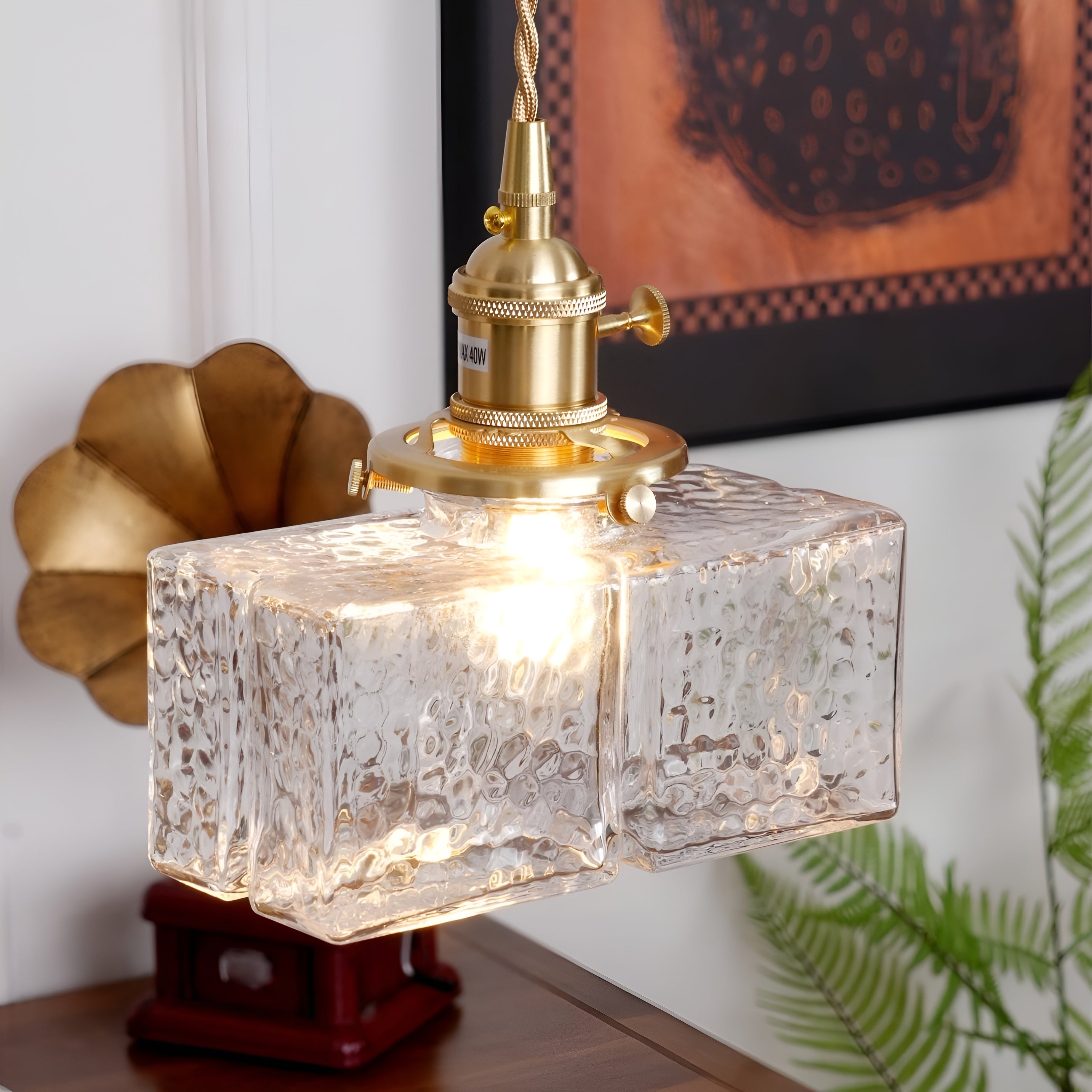 Glowrelic – Glass Pendant Lamp for Dining Table Vintage Clear Light