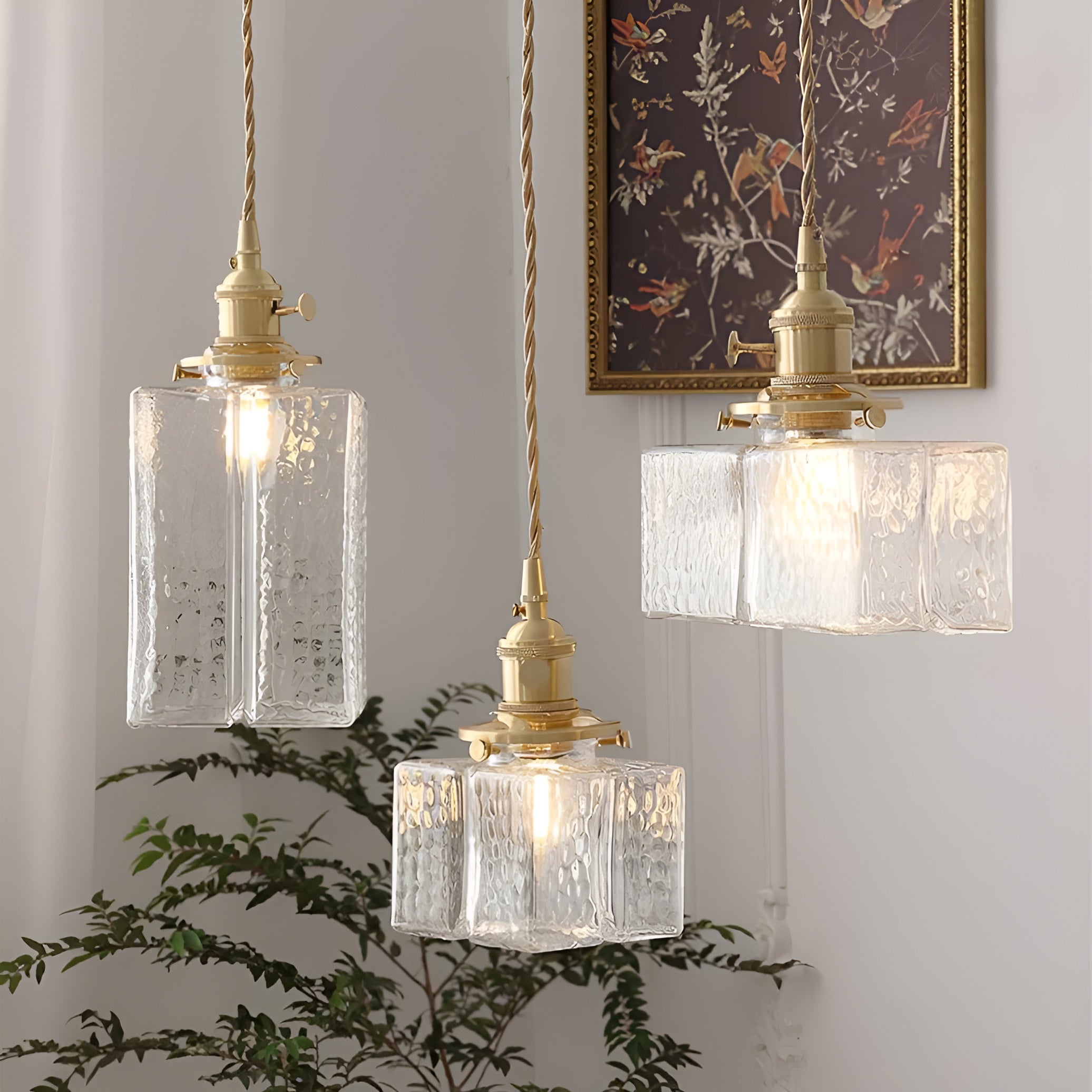 Glowrelic – Glass Pendant Lamp for Dining Table Vintage Clear Light