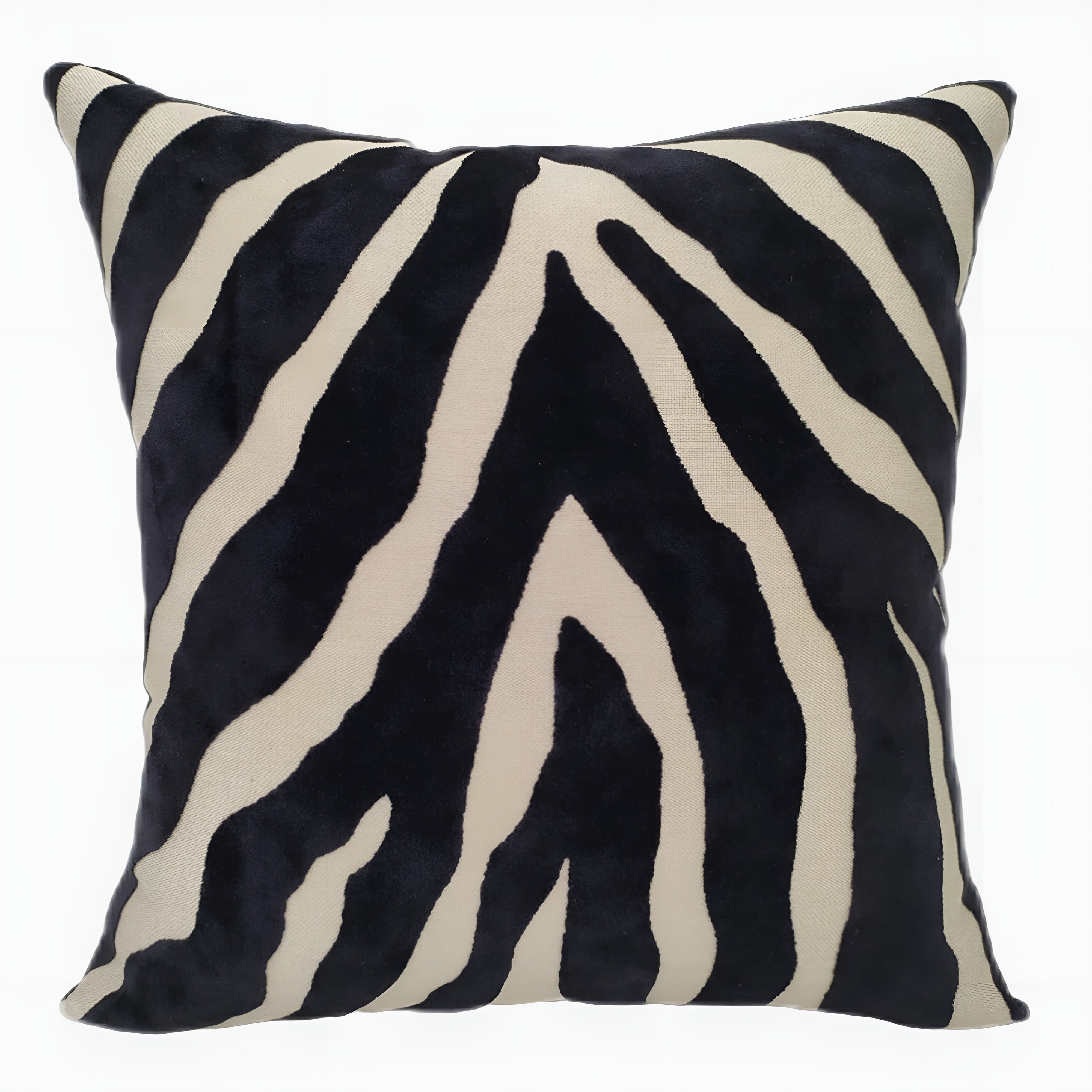Velvra – Zebra Black Velvet Cushion Decorative Throw Pillow