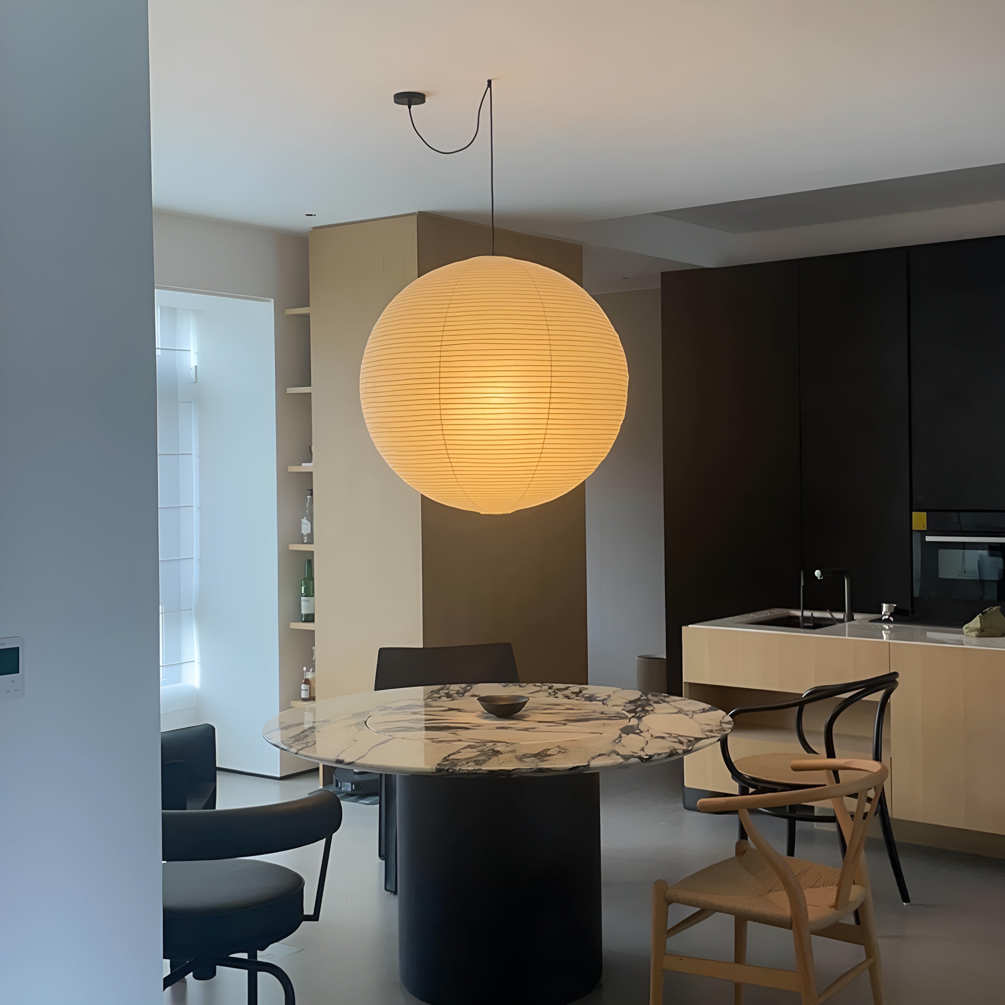 LumiSphere – Spherical Pendant Light Soft Minimal Ceiling Lamp