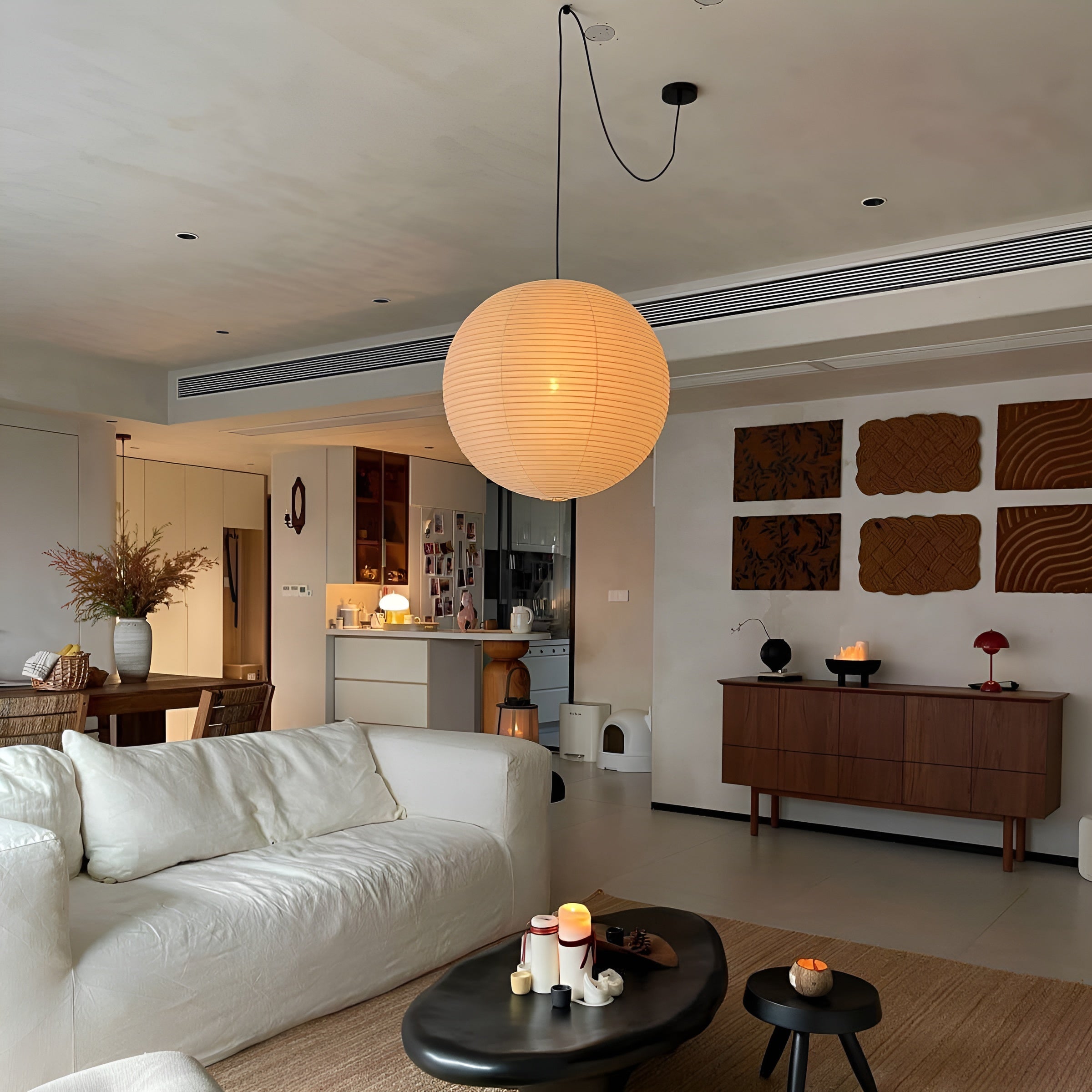 LumiSphere – Spherical Pendant Light Soft Minimal Ceiling Lamp