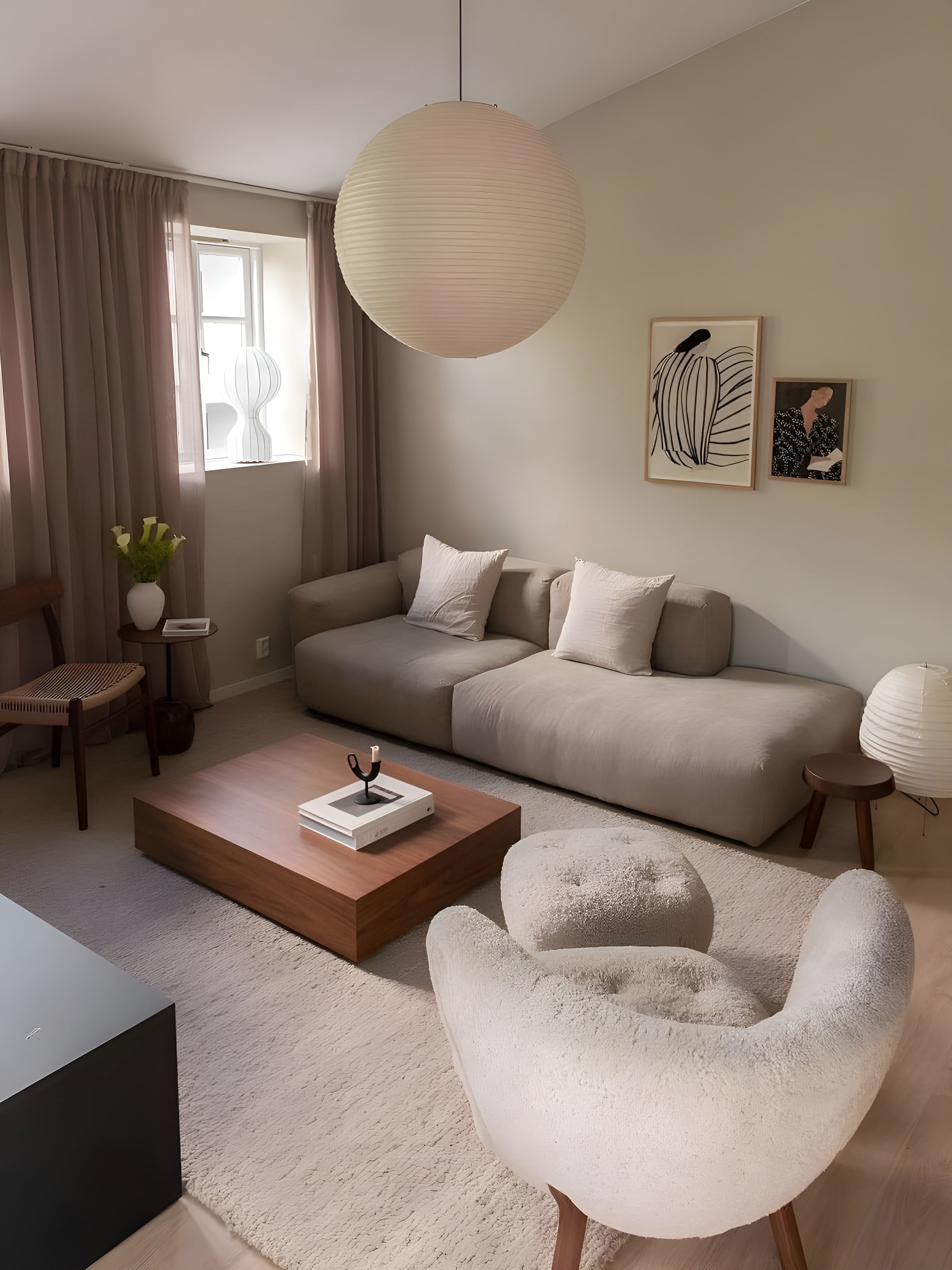 LumiSphere – Spherical Pendant Light Soft Minimal Ceiling Lamp