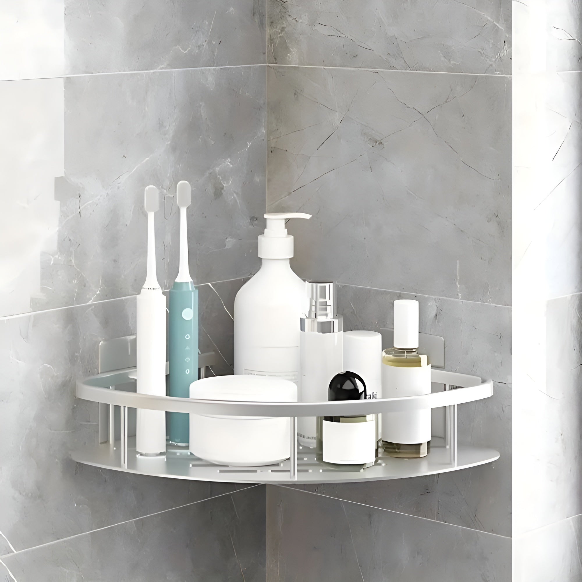 AeroLuxe - Aluma Curve Shower Caddy Rustproof No-Drill Organizer