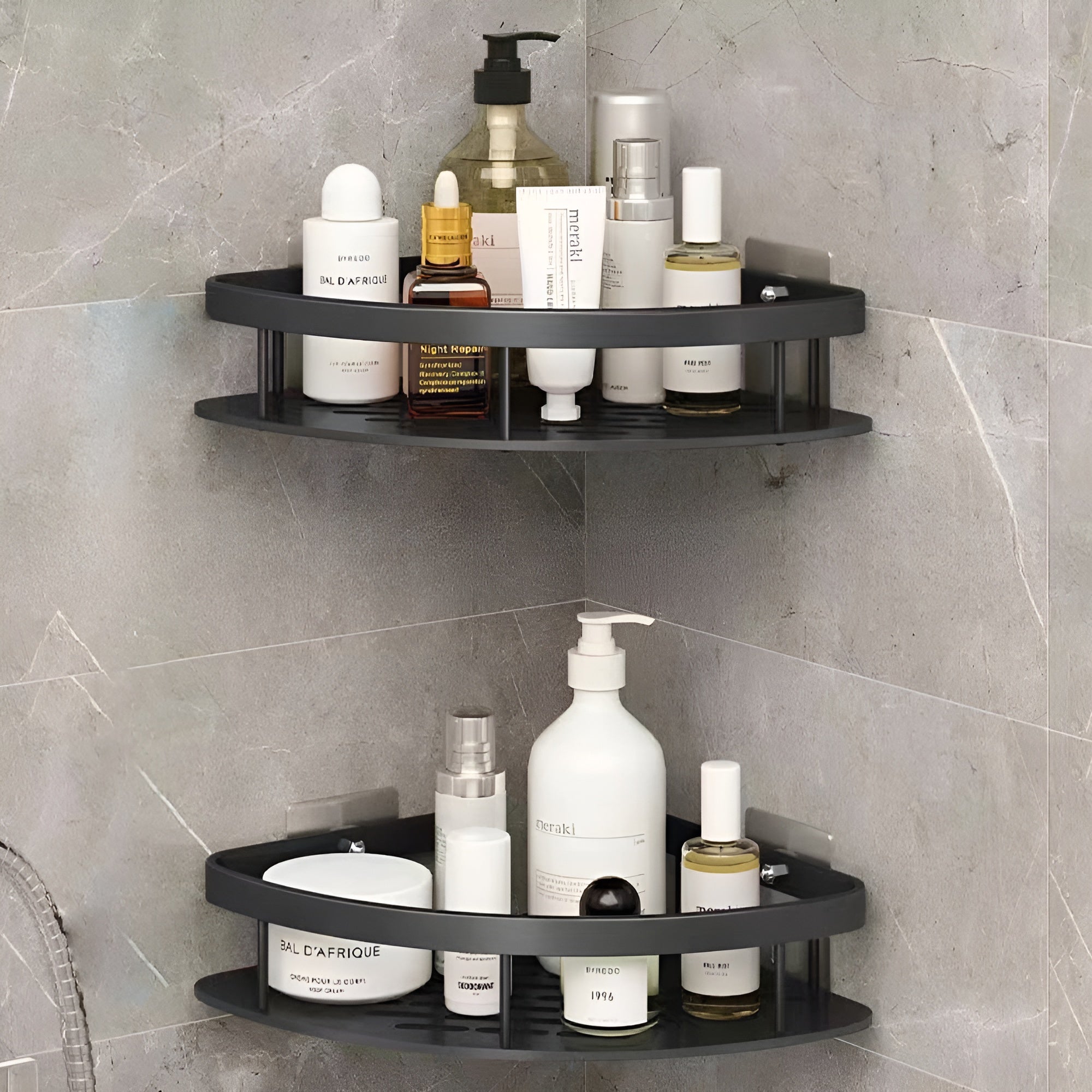 AeroLuxe - Aluma Curve Shower Caddy Rustproof No-Drill Organizer