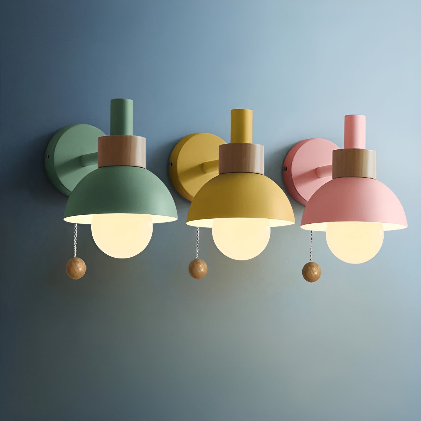 ColorNest – Nordic Macaron Globe Wall Sconce with Soft Warm Glow