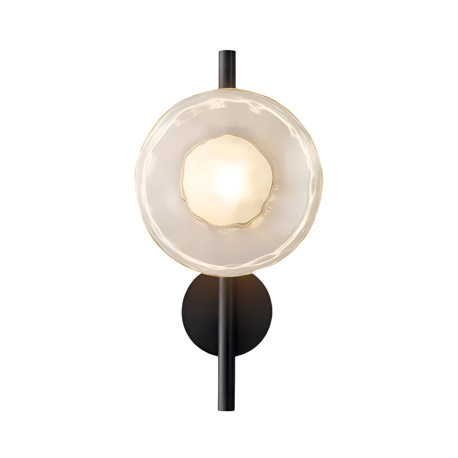CetoWave – Glass Wall Lamp Nordic Sculptural LED Light for Bedroom Living Room Hallway in Black or Gold with Clear Smoky or Opal Glass