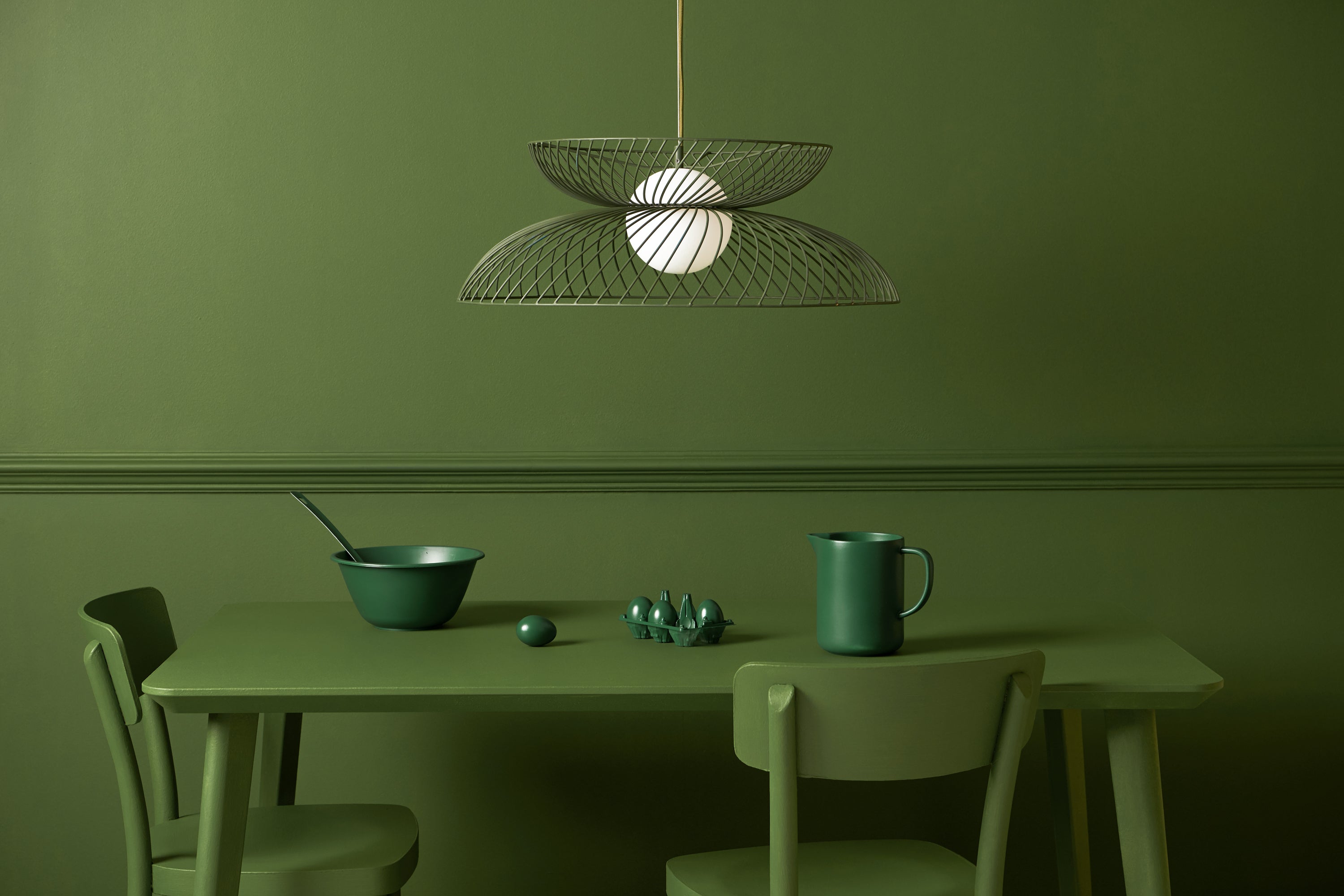 AureloCage – Brass Cage Ceiling Light with Opal Glass Shade