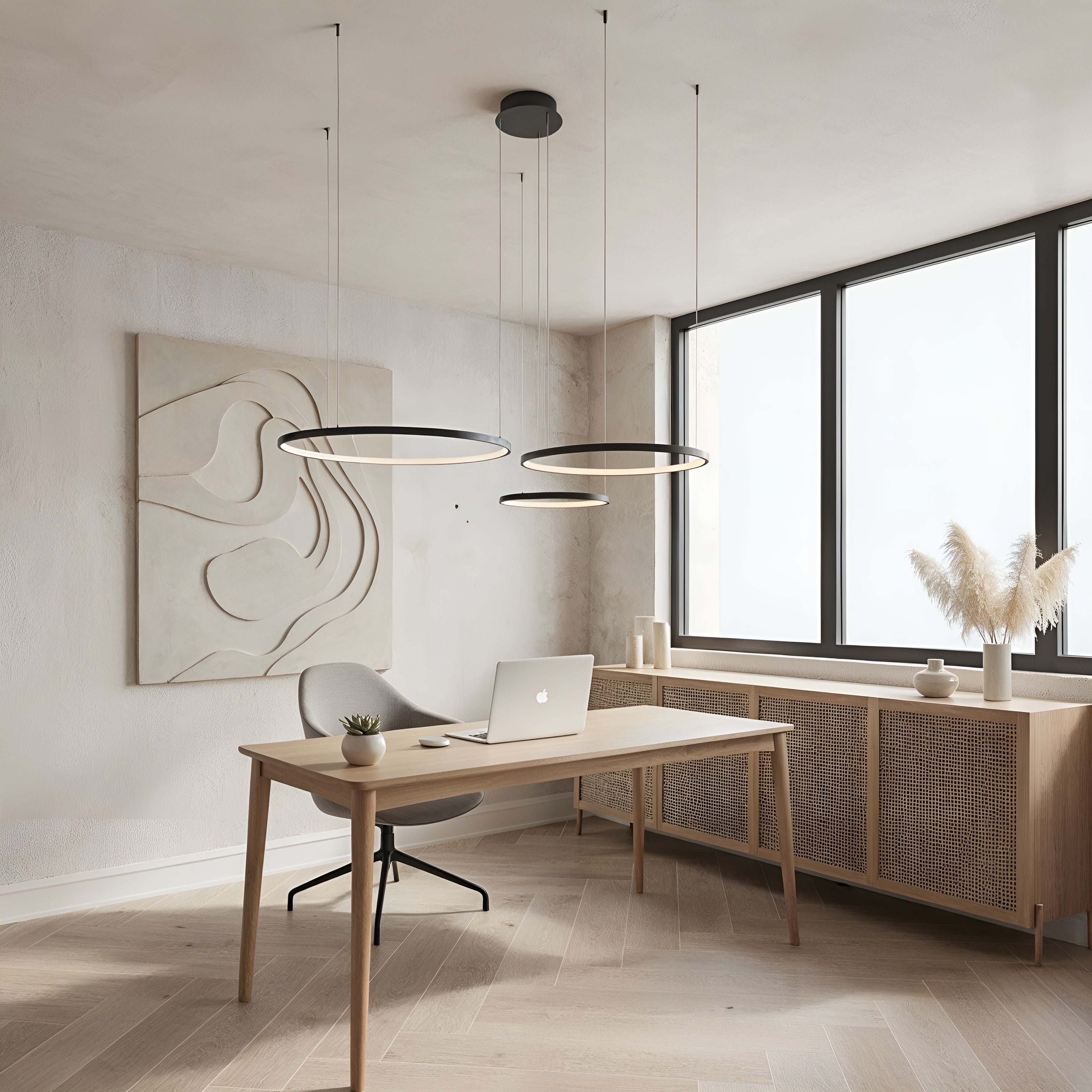 HaloForma – Modern LED Ring Pendant Light with Adjustable Dimming