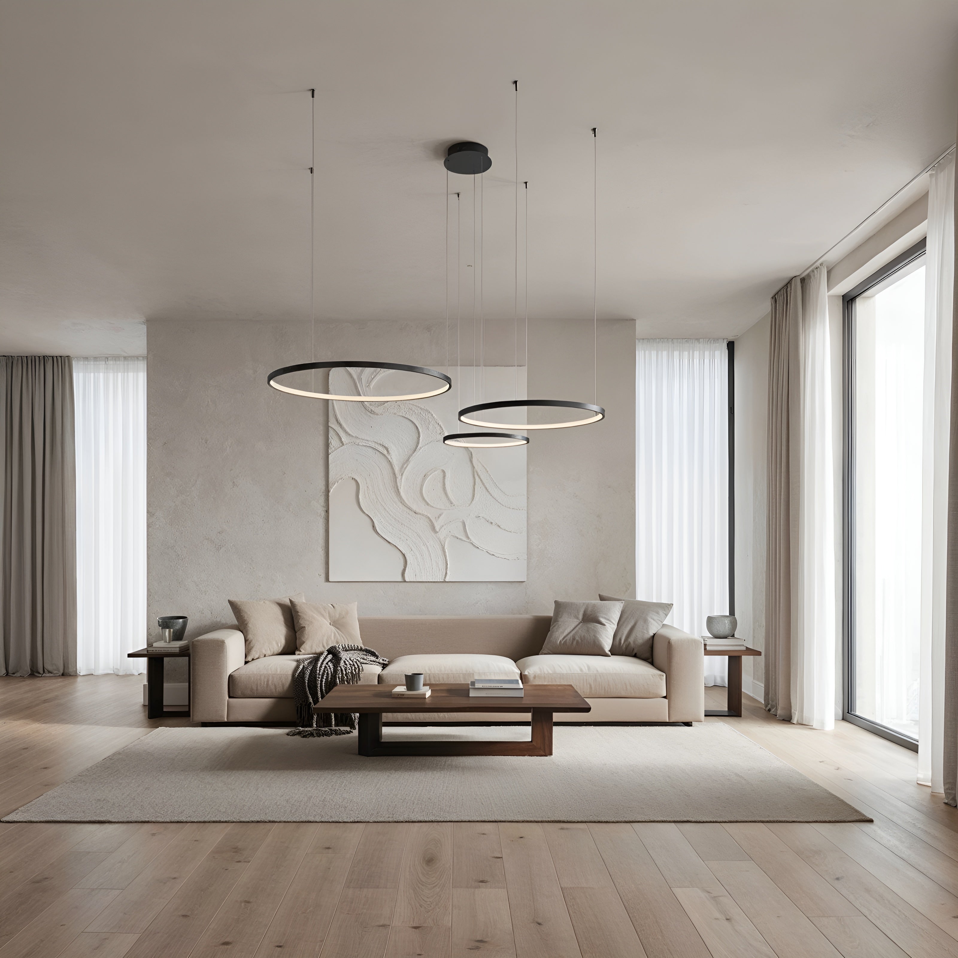 HaloForma – Modern LED Ring Pendant Light with Adjustable Dimming