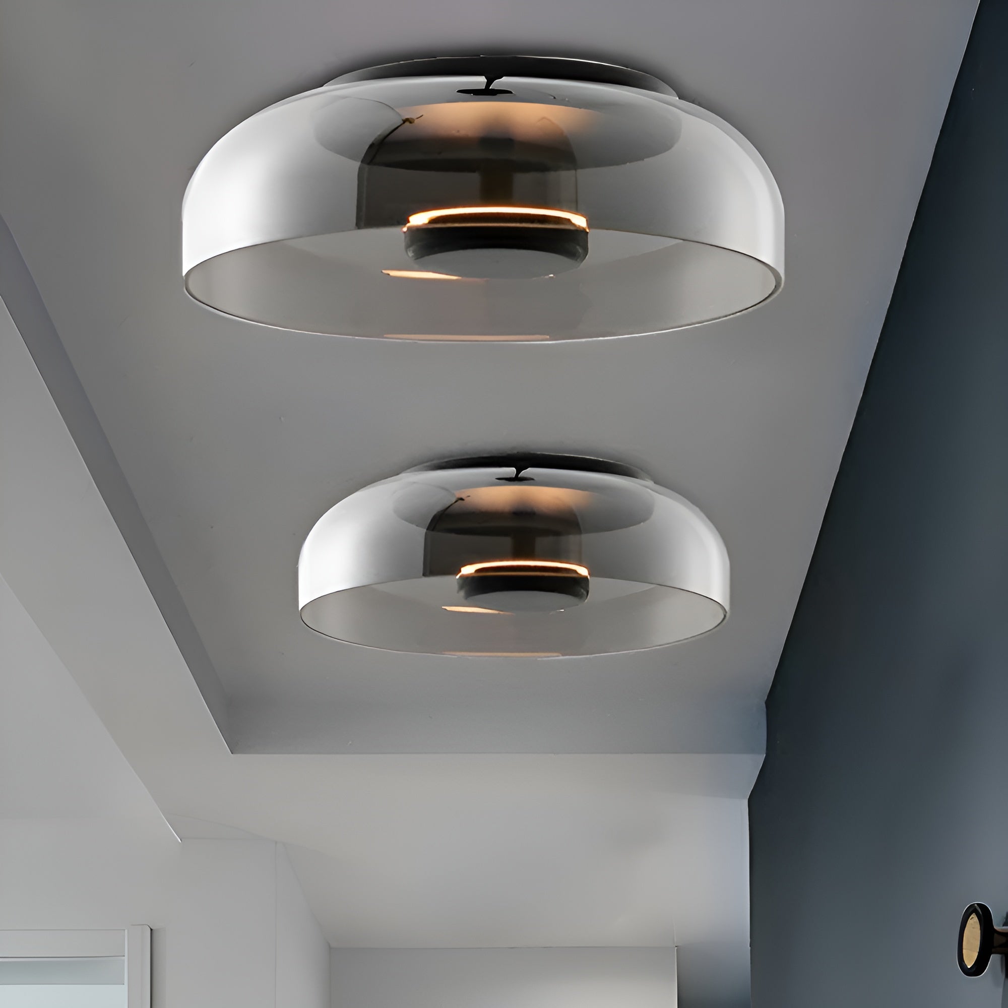 LumiBowl – Modern Glass LED Ceiling Light a Soft Glow Flush Mount Lamp