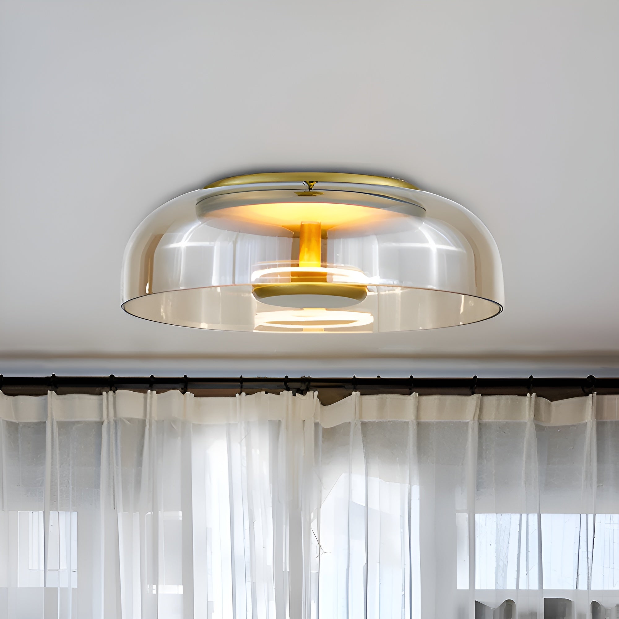 LumiBowl – Modern Glass LED Ceiling Light a Soft Glow Flush Mount Lamp