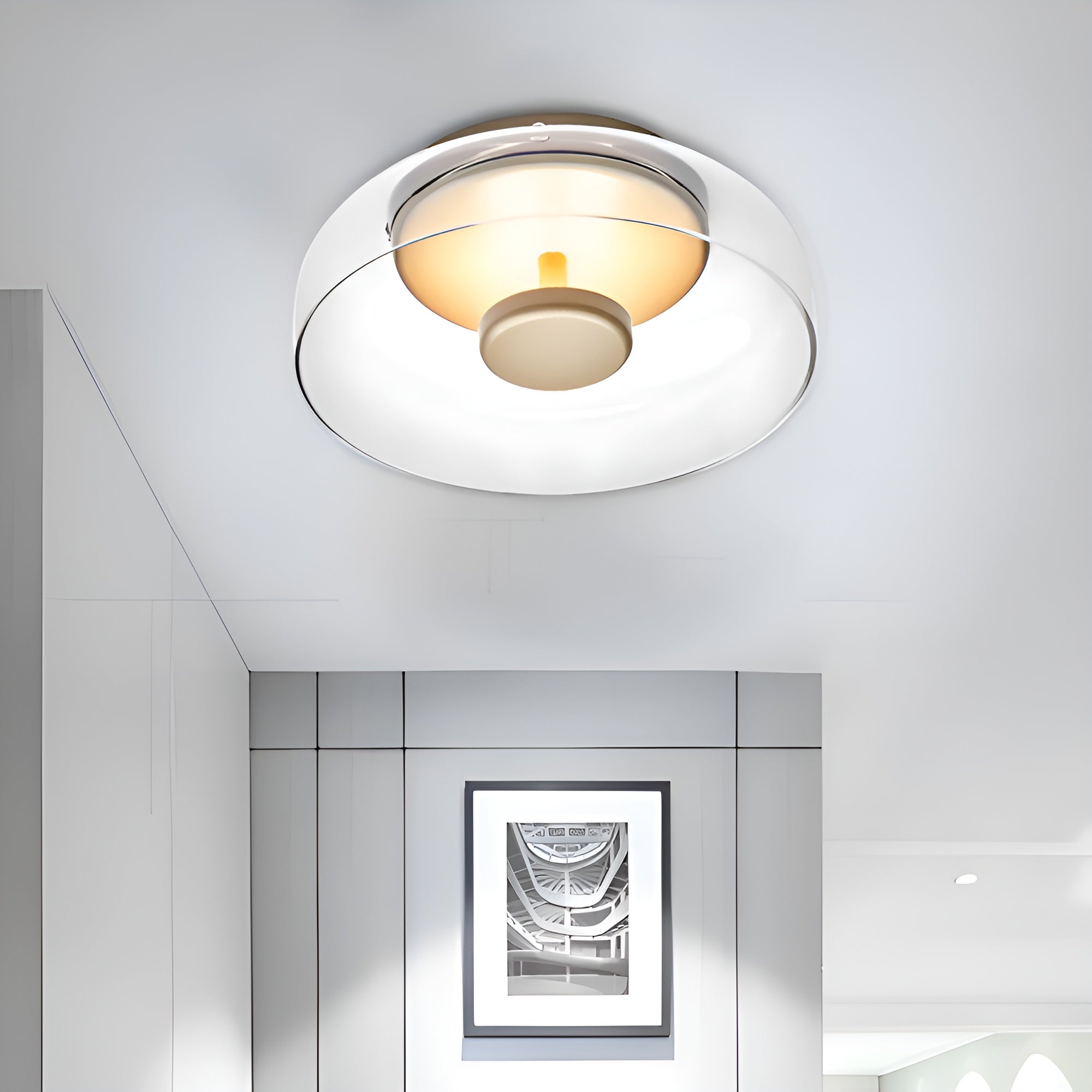 LumiBowl – Modern Glass LED Ceiling Light a Soft Glow Flush Mount Lamp