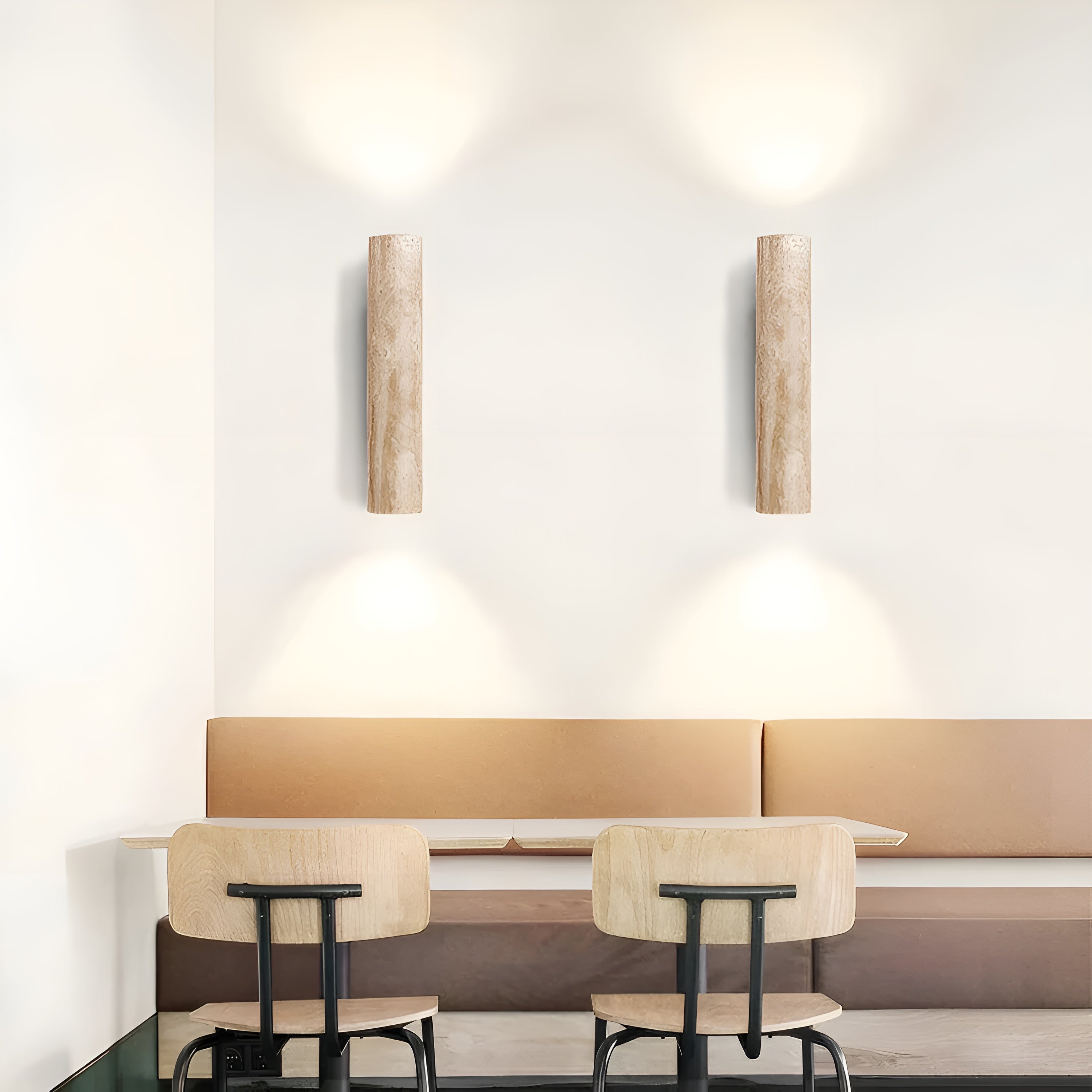 LumiStone – Travertine Wall Lamp with Warm Dual LED Light