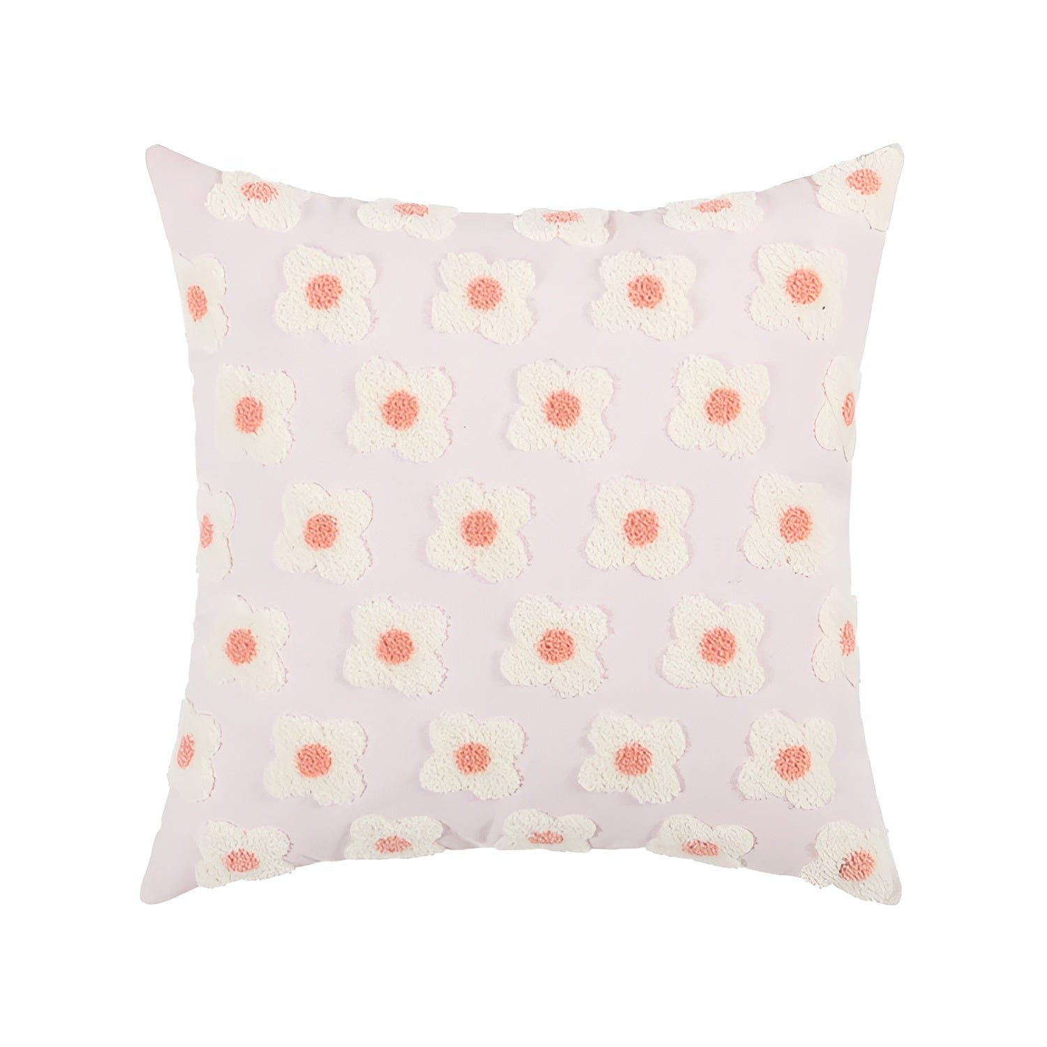 Blossiva – Daisy Embroidered Pillow Cover in Cotton for Cozy Home Styling