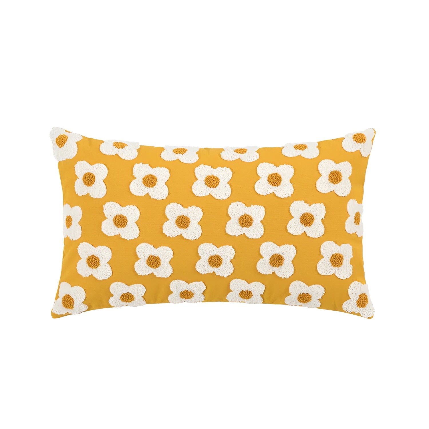 Blossiva – Daisy Embroidered Pillow Cover in Cotton for Cozy Home Styling