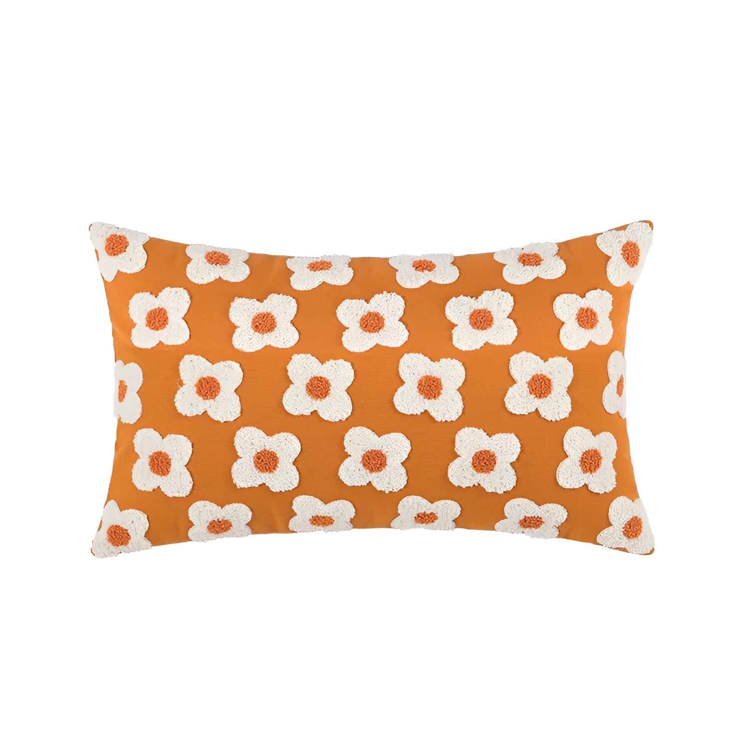 Blossiva – Daisy Embroidered Pillow Cover in Cotton for Cozy Home Styling