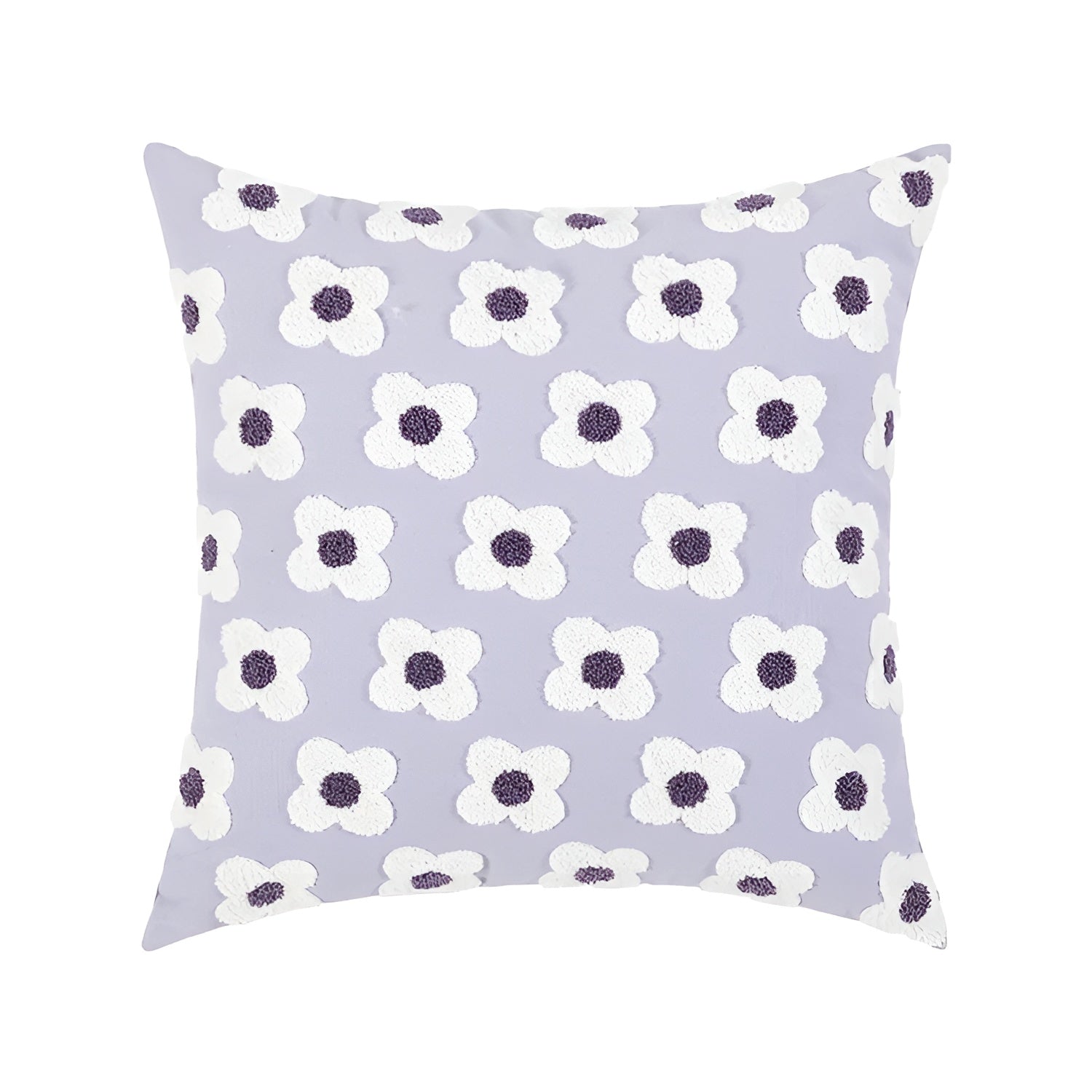 Blossiva – Daisy Embroidered Pillow Cover in Cotton for Cozy Home Styling