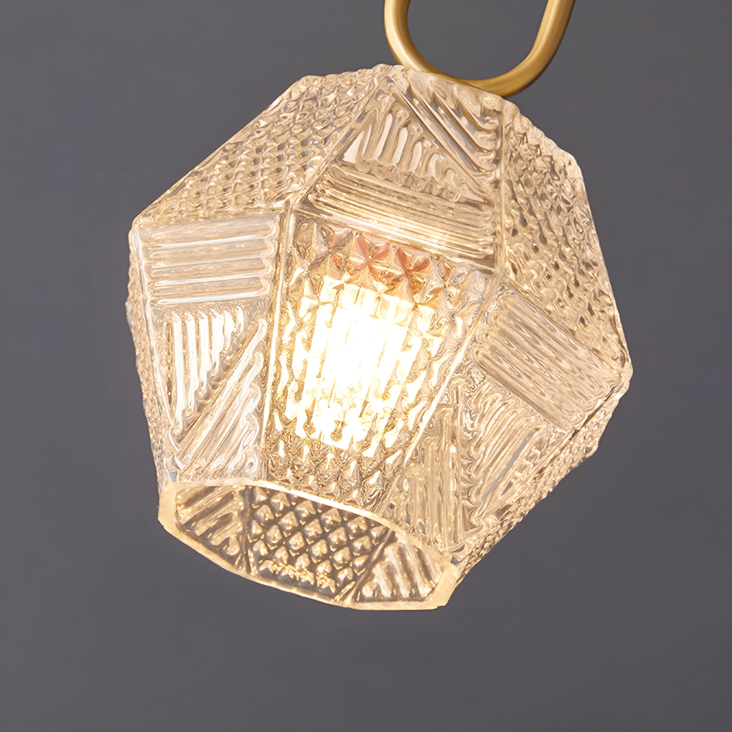 Lustraire – Diamond Cut Art Deco Ceiling Light with Elegant Brass Fixture