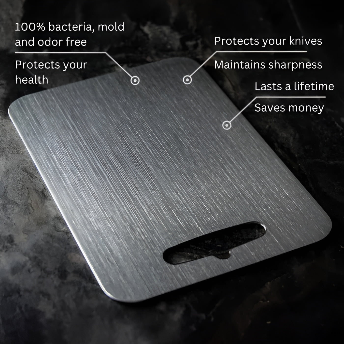 TitanEdge – 100% Titanium Antibacterial Cutting Board for Hygienic Cooking