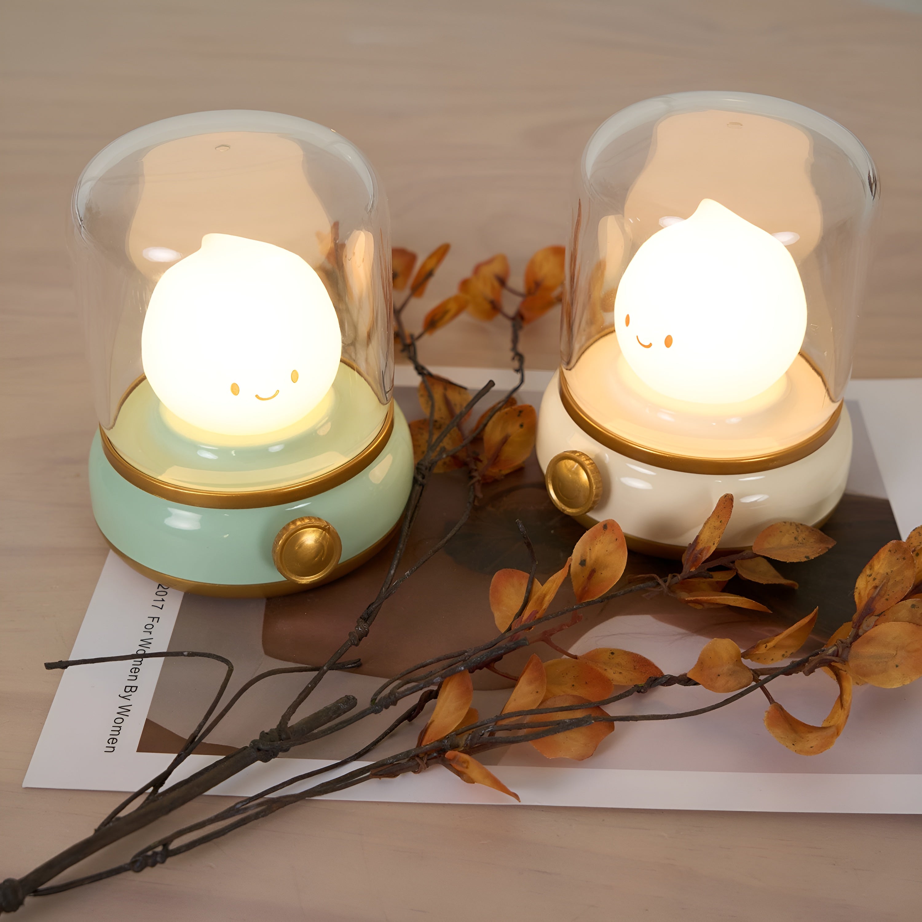 GlowMiri – Flame LED Small Night Light Warm Portable Ambient Lamp
