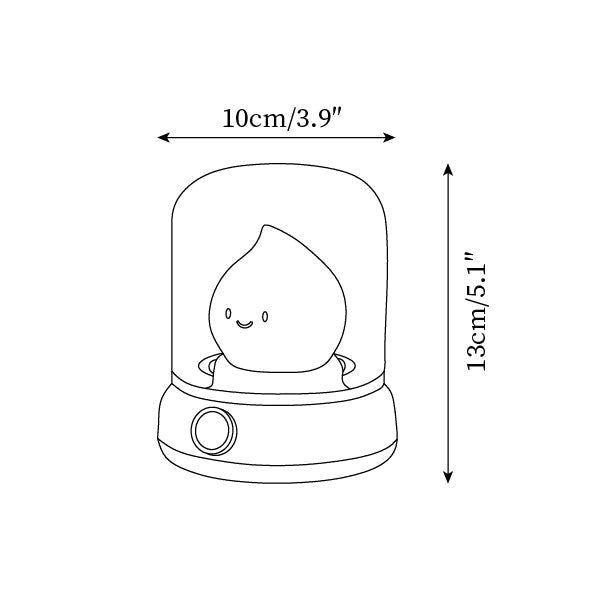 GlowMiri – Flame LED Small Night Light Warm Portable Ambient Lamp