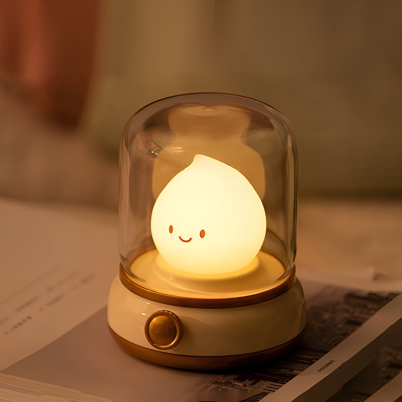 GlowMiri – Flame LED Small Night Light Warm Portable Ambient Lamp