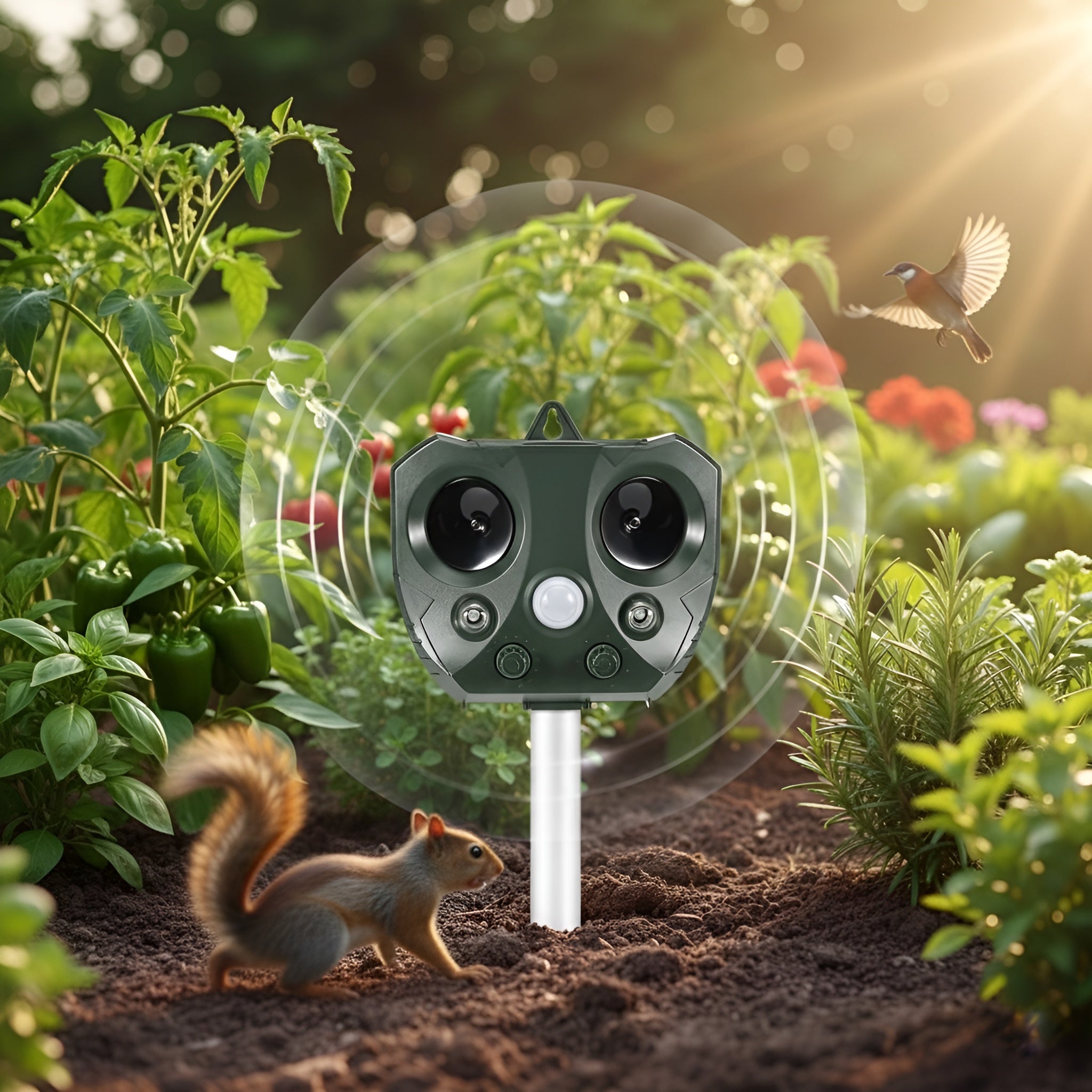 Sonicra – Ultrasonic Bird & Pest Defender for Outdoor Garden Protection