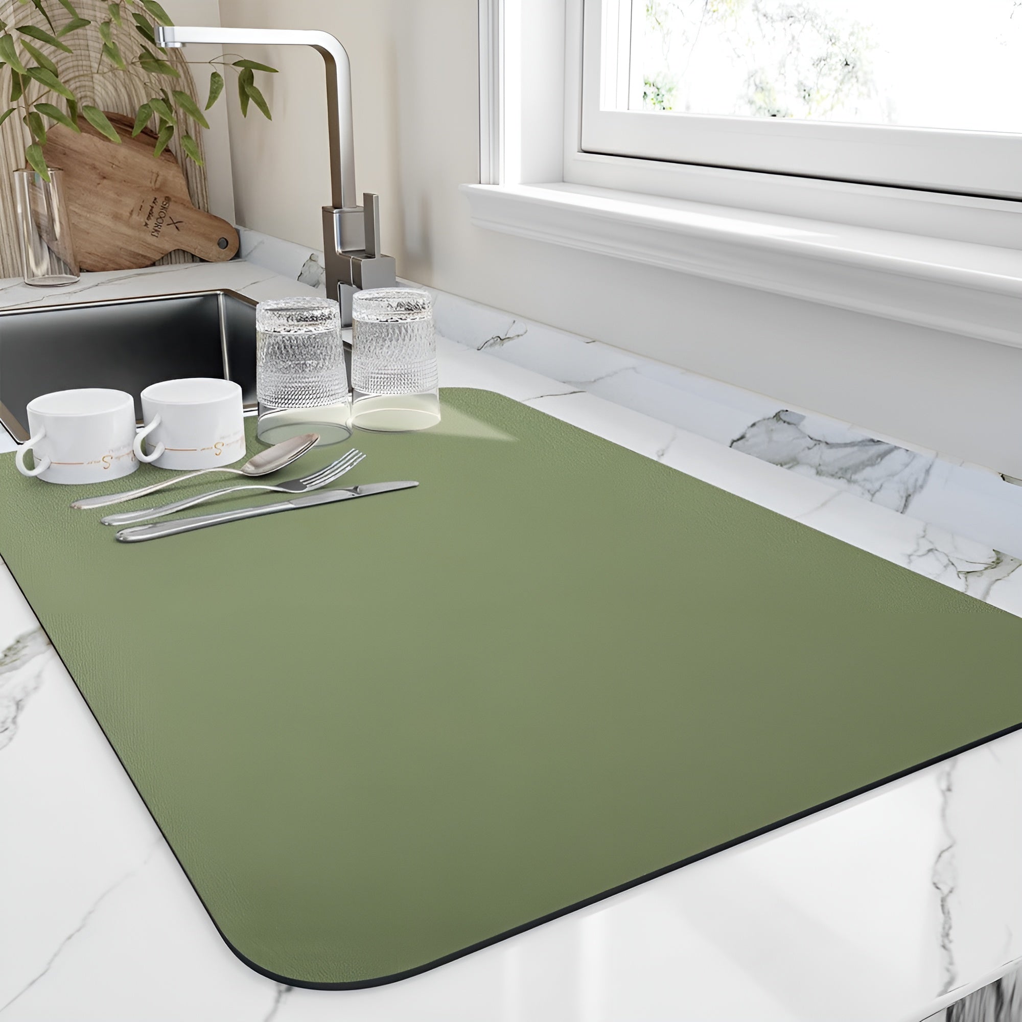 DryEase - Quick Dry Kitchen Dish Mat Highly Absorbent & Odor-Free