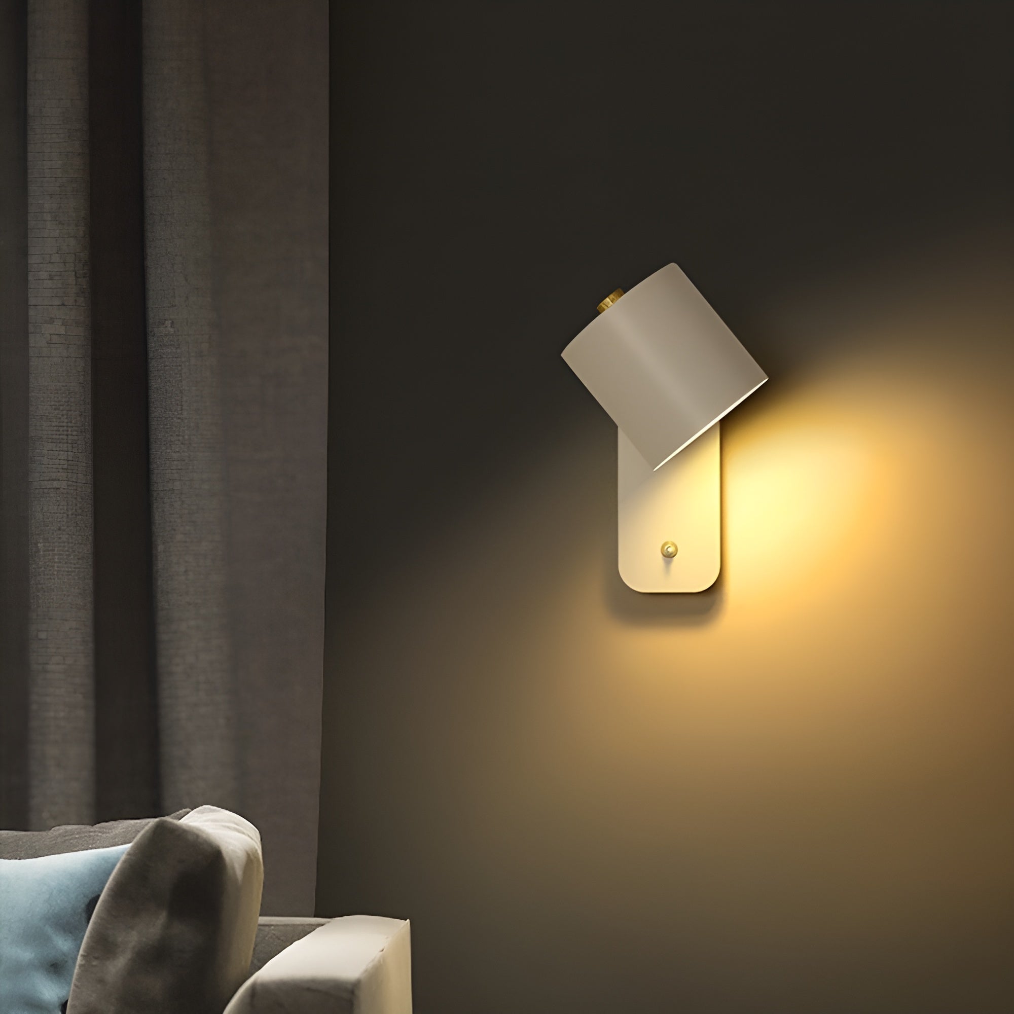 LumaTurn – Modern LED Wall Lamp with Switch and Adjustable Metal Indoor Wall Light