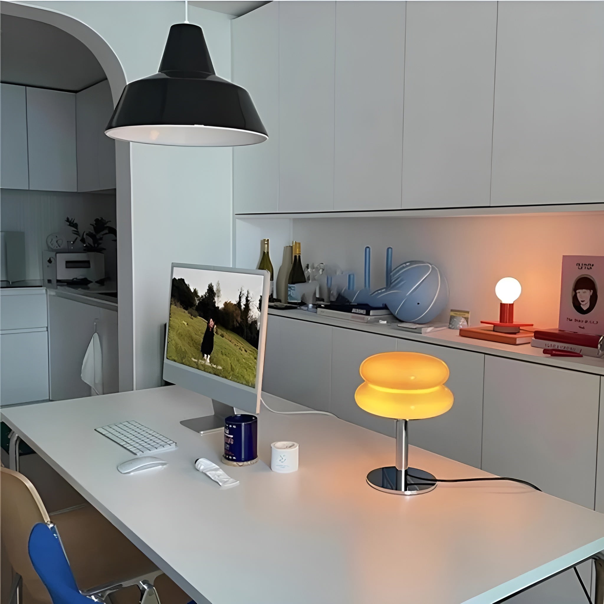 LumiBau – Minimalist Glass Table Lamp with Soft Warm Diffused Light