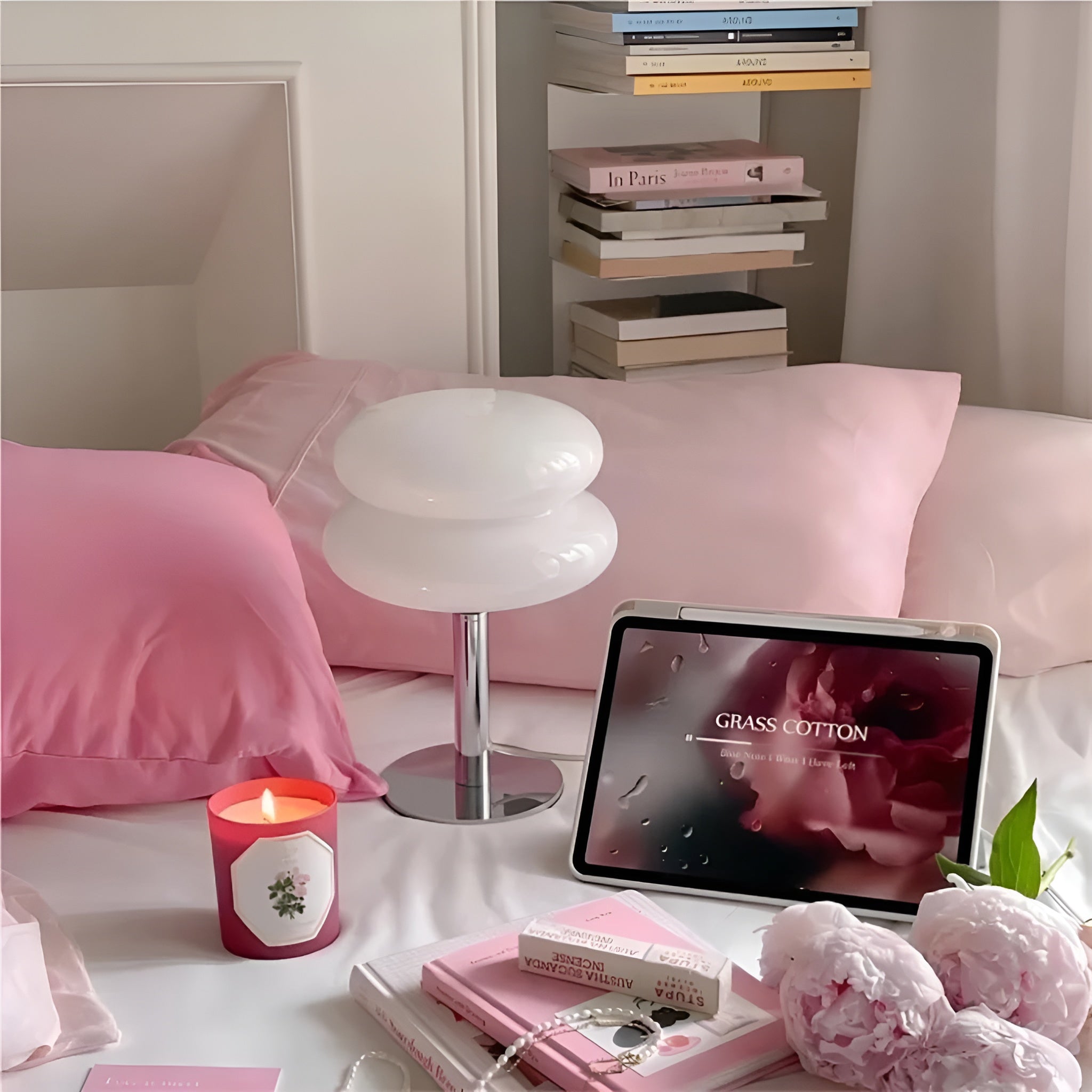 LumiBau – Minimalist Glass Table Lamp with Soft Warm Diffused Light