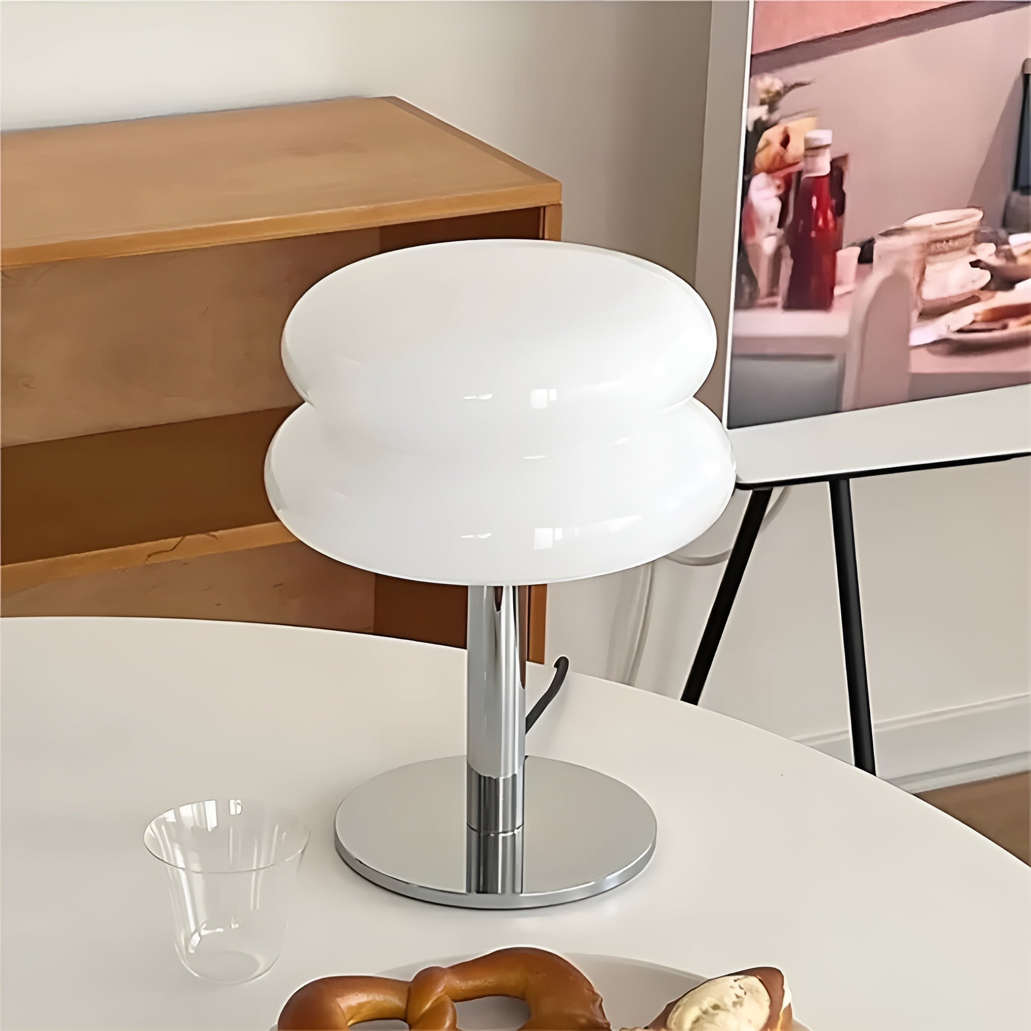 LumiBau – Minimalist Glass Table Lamp with Soft Warm Diffused Light