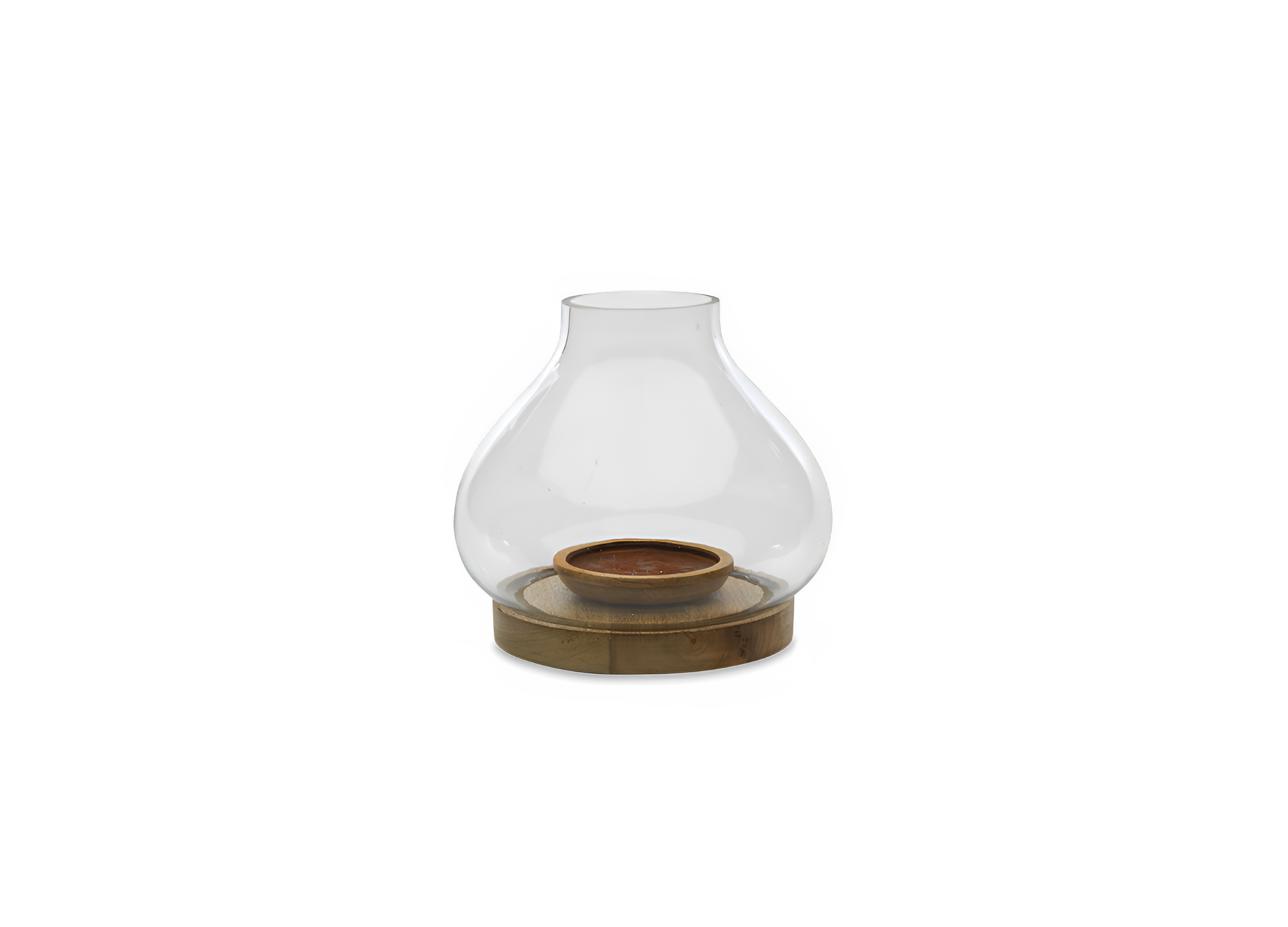 NaturaGlow – Handcrafted Mango Wood and Glass Lantern for Warm Ambiance