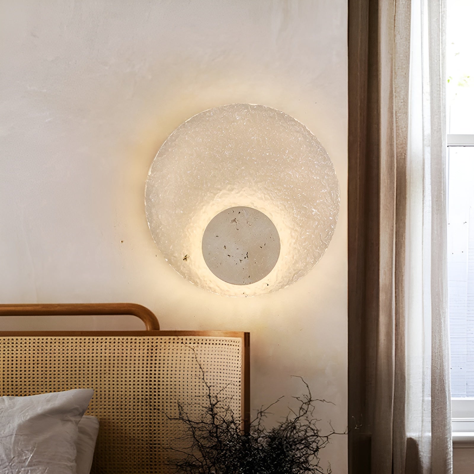 LumiCraft – Travertine Wall Lamp with Modern Acrylic Indoor LED Light
