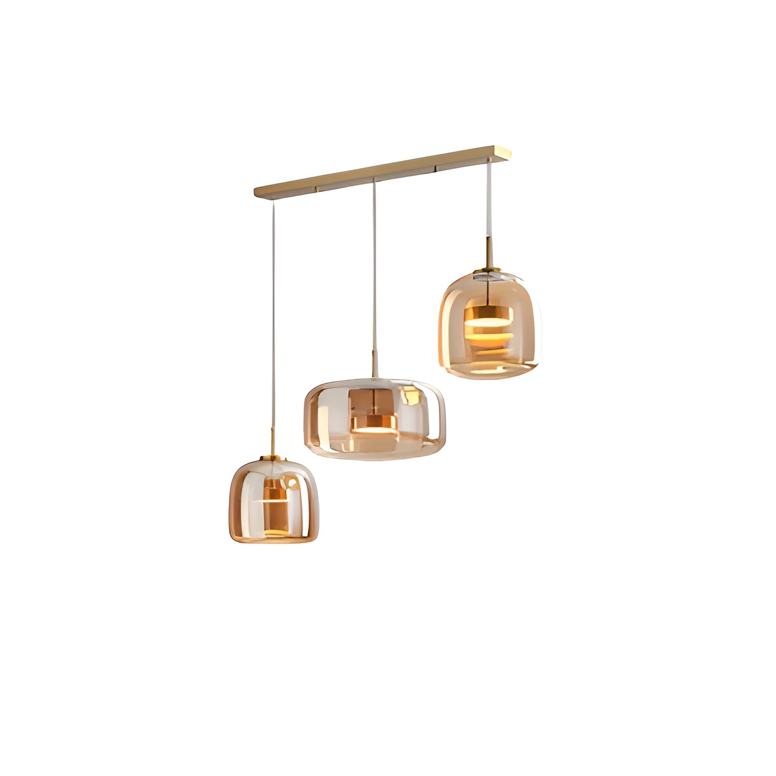 HaloGlow – Trio Ceiling Lamp with Modern Pendant LED Glass Light Fixture
