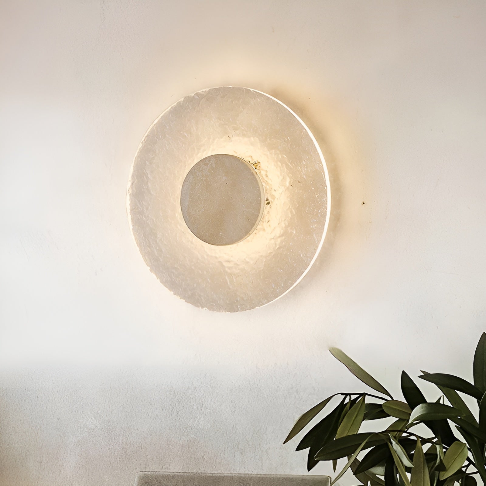 LumiCraft – Travertine Wall Lamp with Modern Acrylic Indoor LED Light