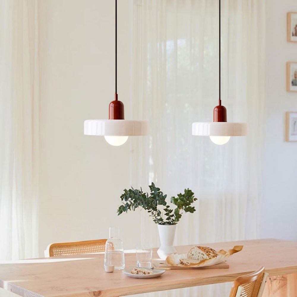 Radiant Bloom – Bauhaus Inspired Stained Glass Pendant Light