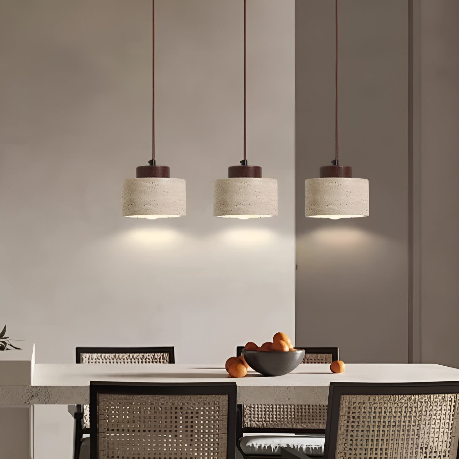 Lunavia – Nordic Travertine Pendant Light with LED for Elegant Minimalist Interiors