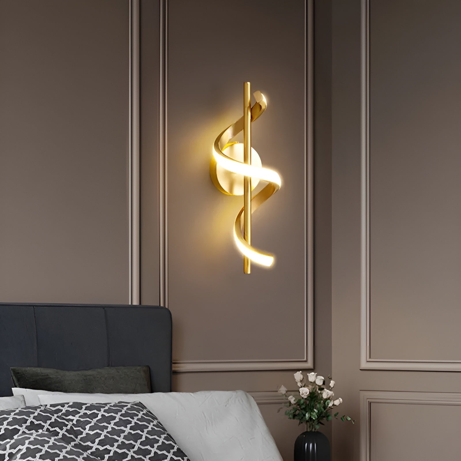LumiTwist – Twisted LED Wall Lamp with Warm Ambient Modern Lighting