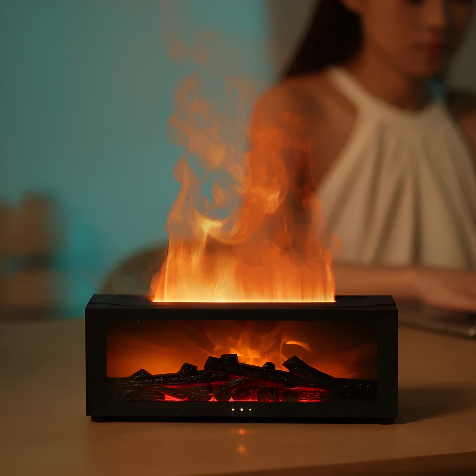 Flamara – Flame Aromatherapy Diffuser Humidifier with LED Light Smart Timer for Bedroom Office Relaxing Mist Essential Oil Ultrasonic Cool Mist