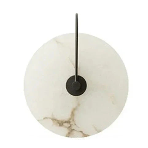 LumeRock – Marble and iron LED wall lamp in black & gold (D22–32cm)
