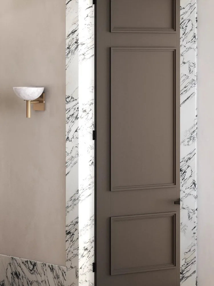MarbleAura – Marble and copper wall lamp for living room or bedroom (G9 fitting)