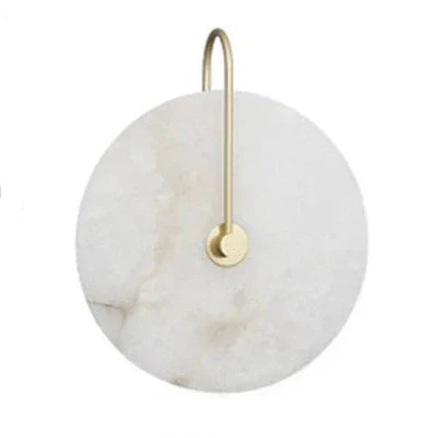 LumeRock – Marble and iron LED wall lamp in black & gold (D22–32cm)
