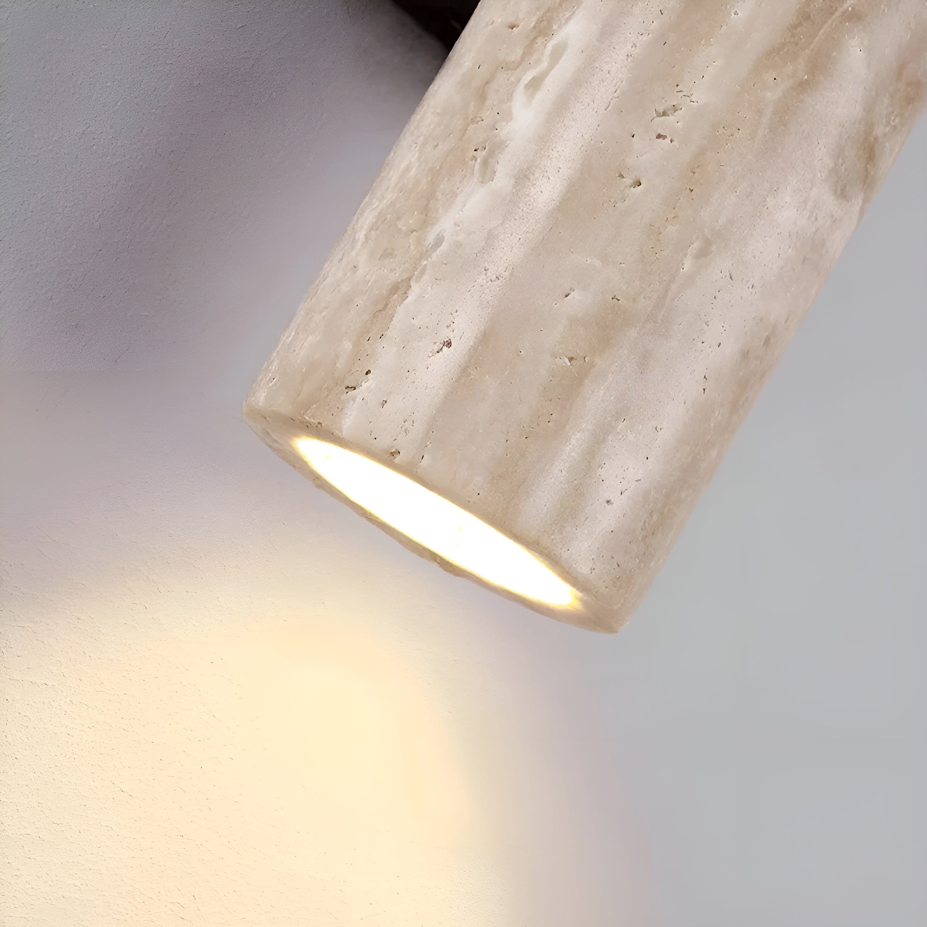 LumiStone – Travertine Wall Lamp with Warm Dual LED Light