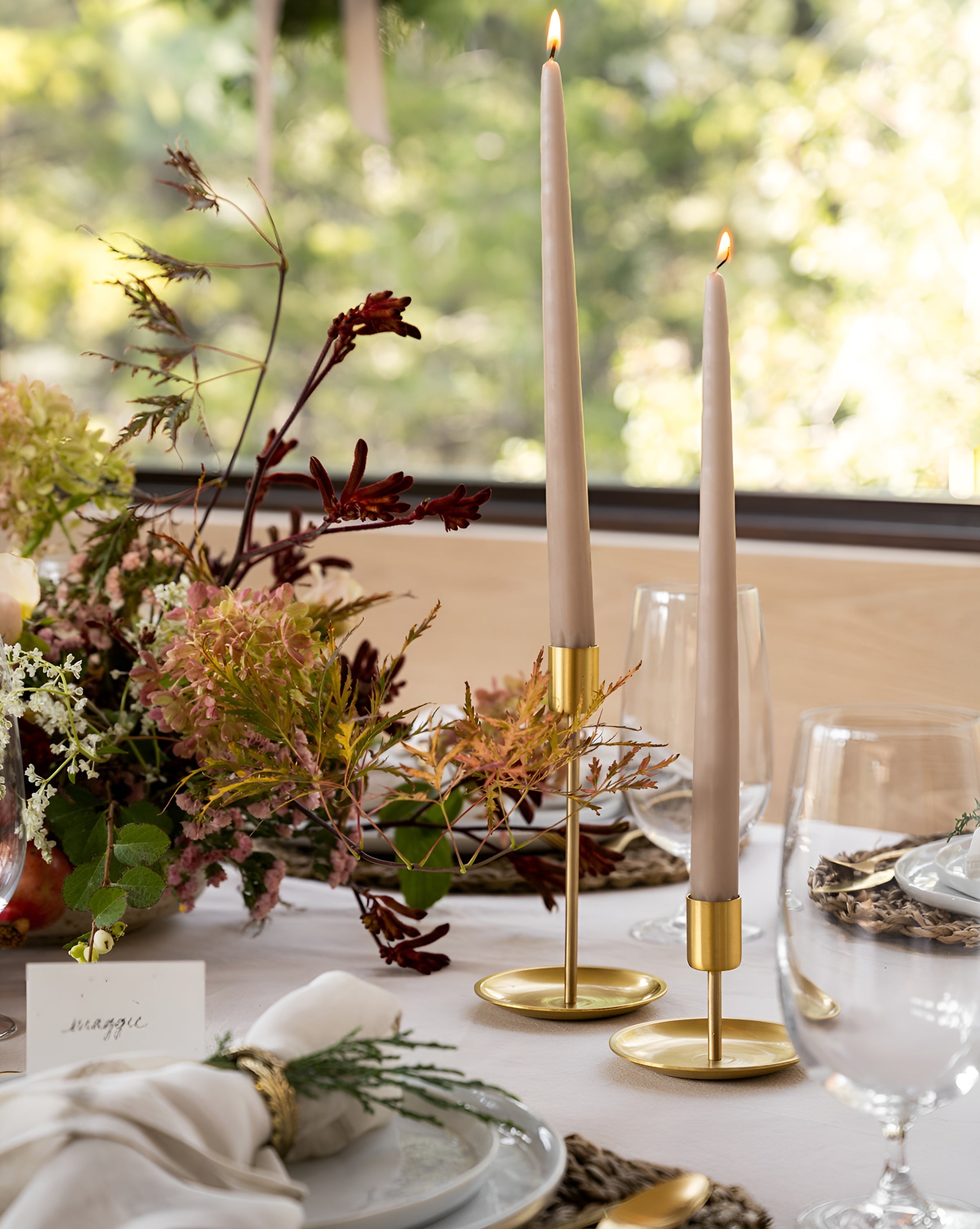GoldenFlare – Elegant Brass Taper Candle Holder for Modern and Classic Interiors