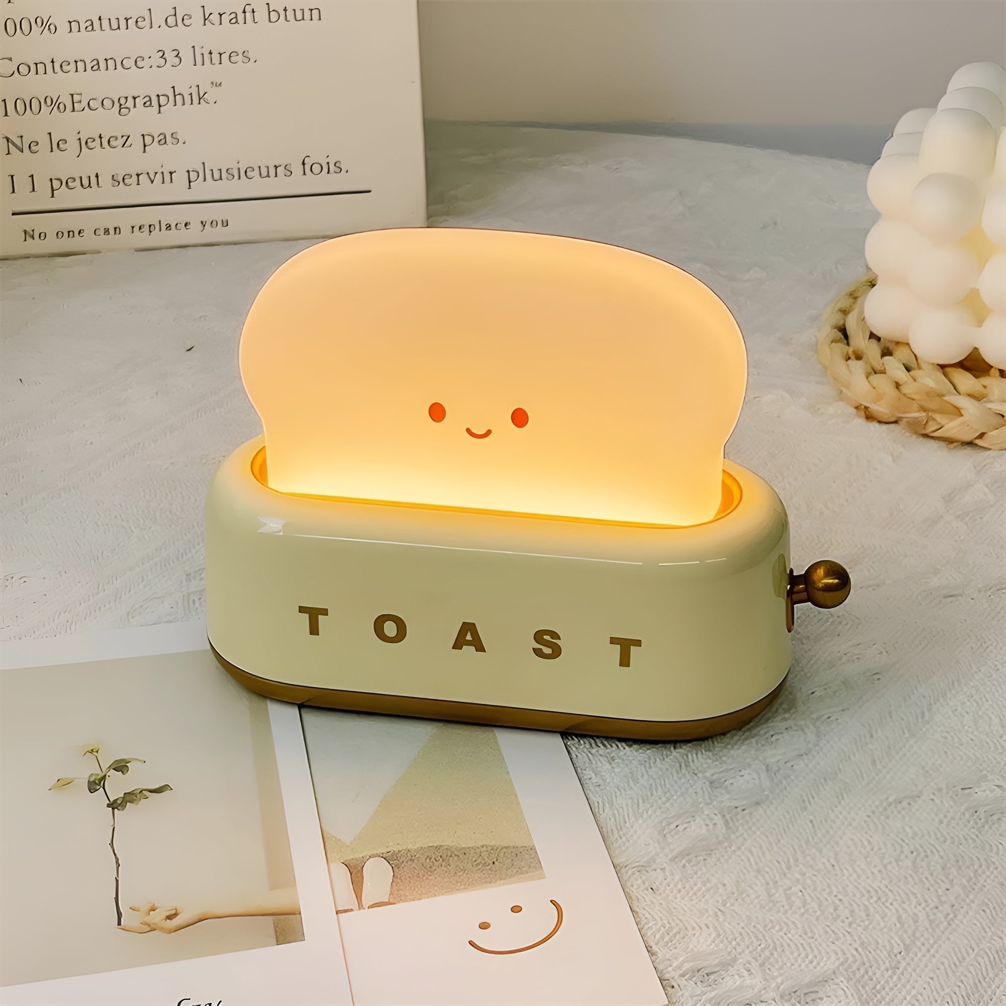 ToastiGlow – Toaster Table Lamp with Built In Battery Warm LED Light
