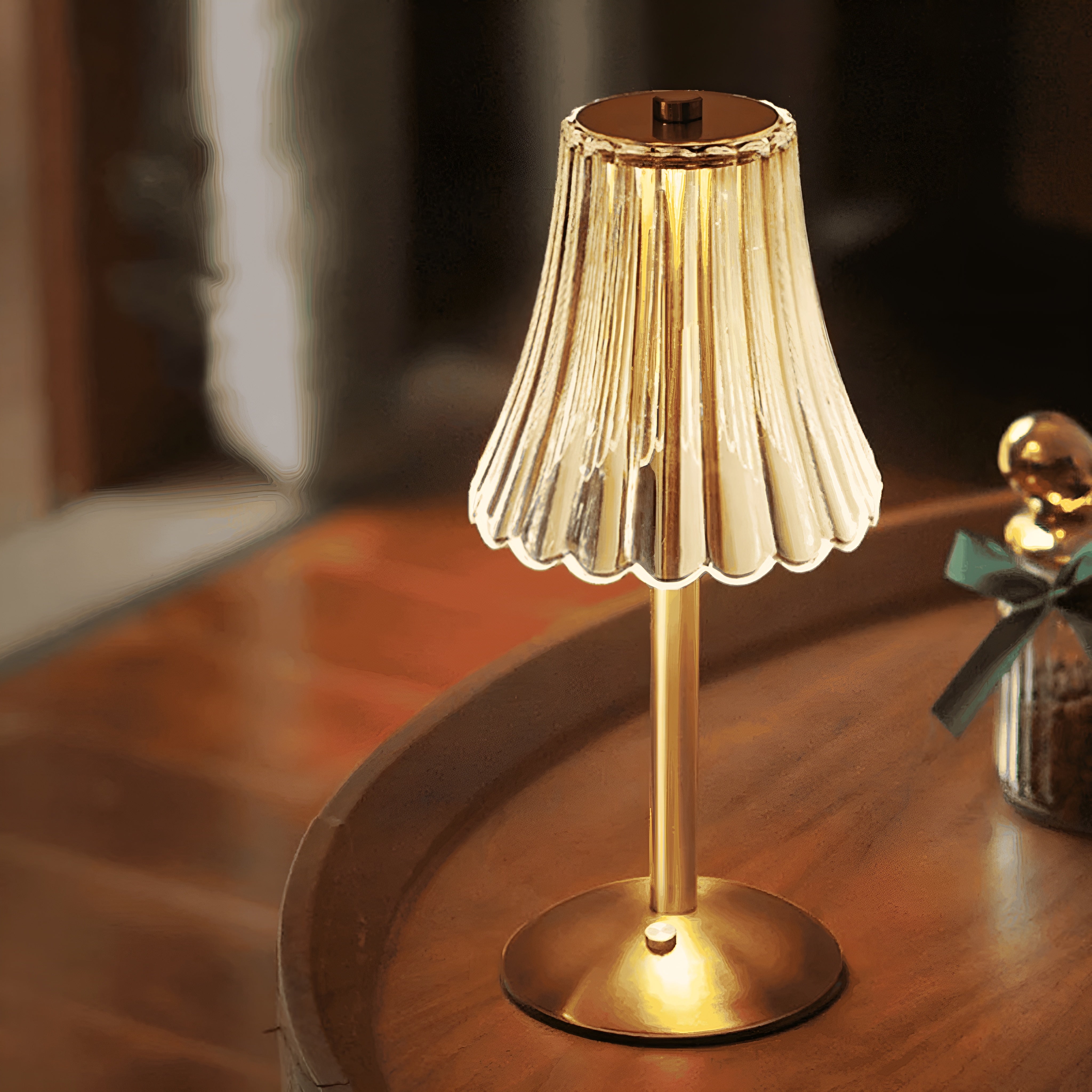 Lumivara – Rechargeable Crystal LED Table Lamp with Touch Dimming Control